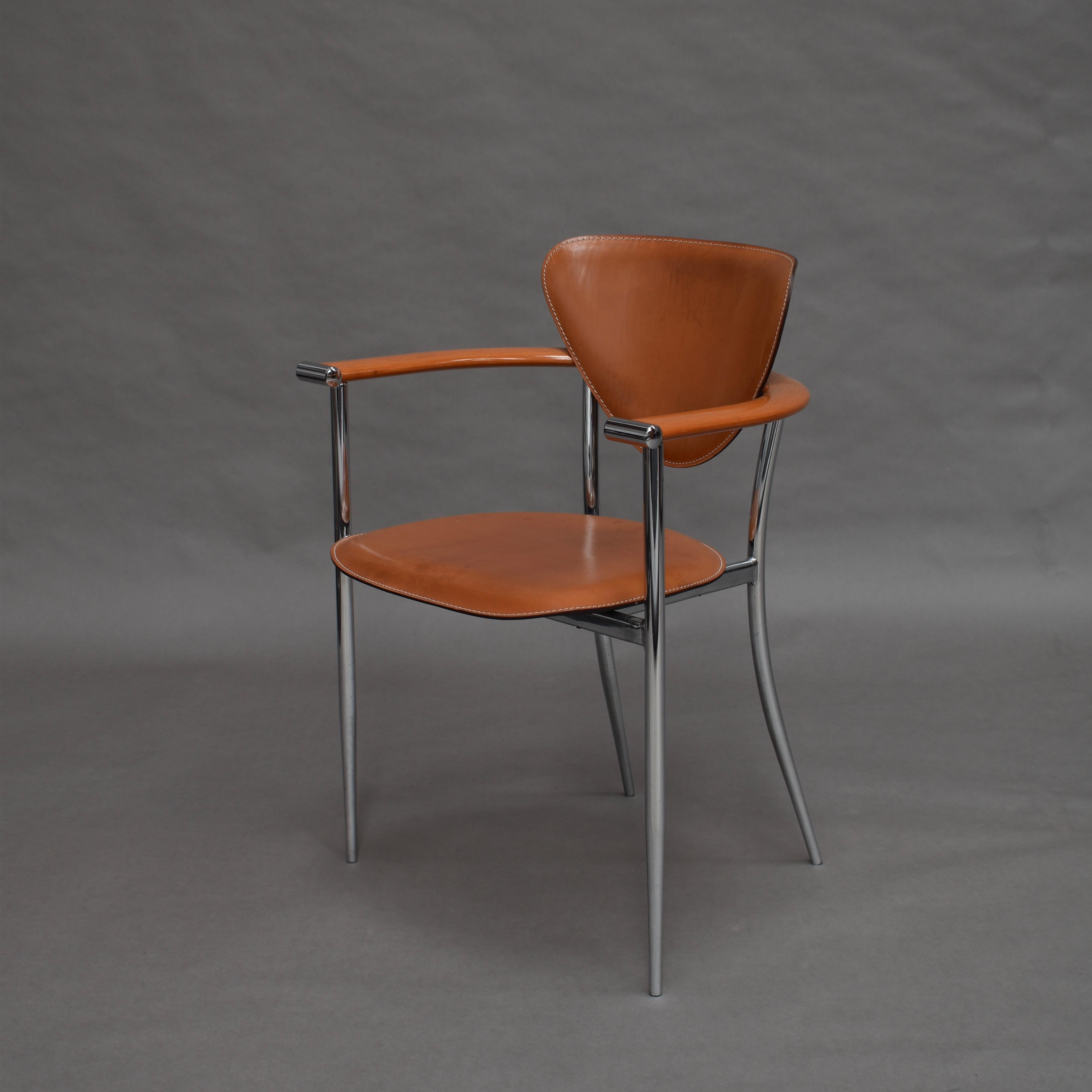 Arrben Italia Dining Chairs in Tan Leather 7