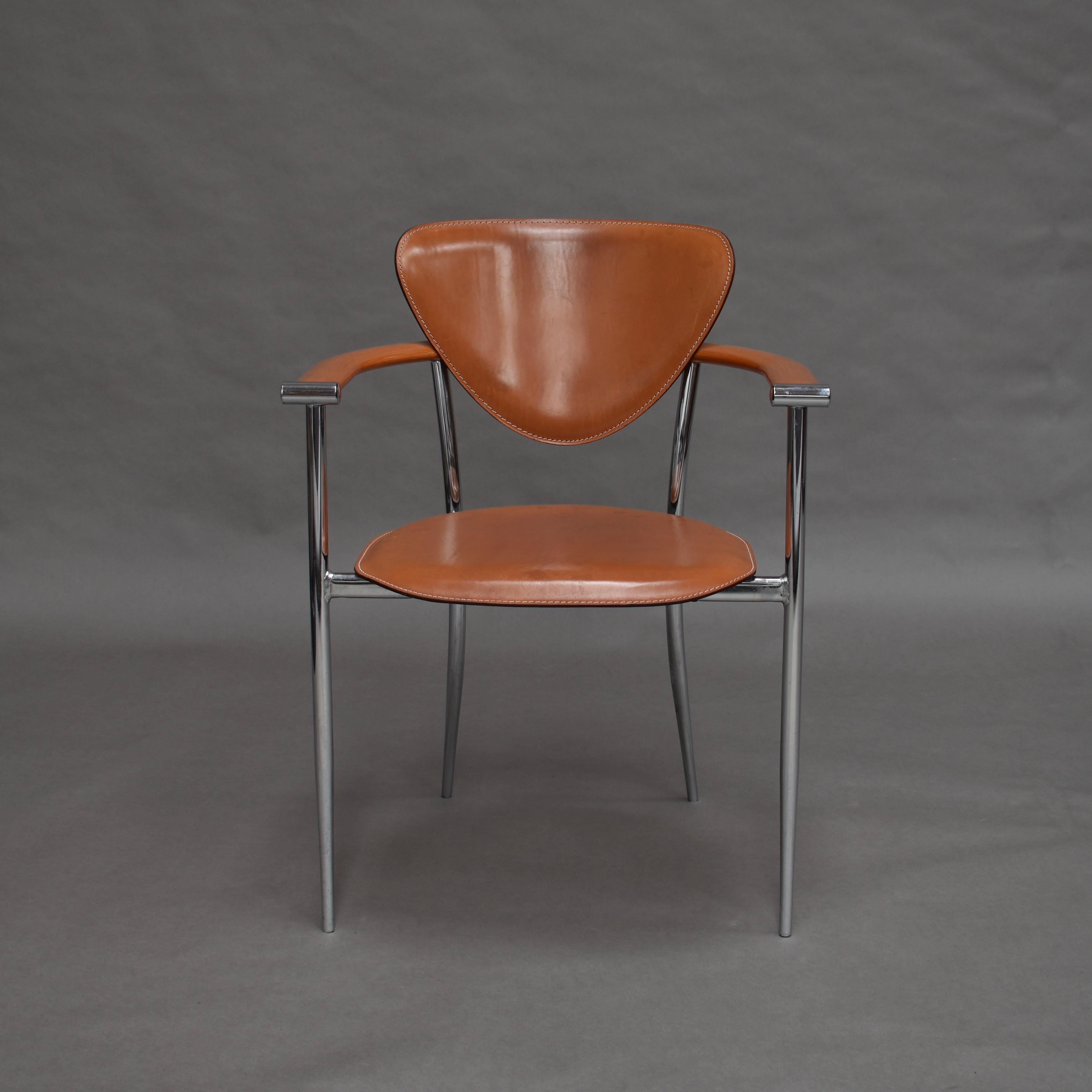 Arrben Italia Dining Chairs in Tan Leather 2