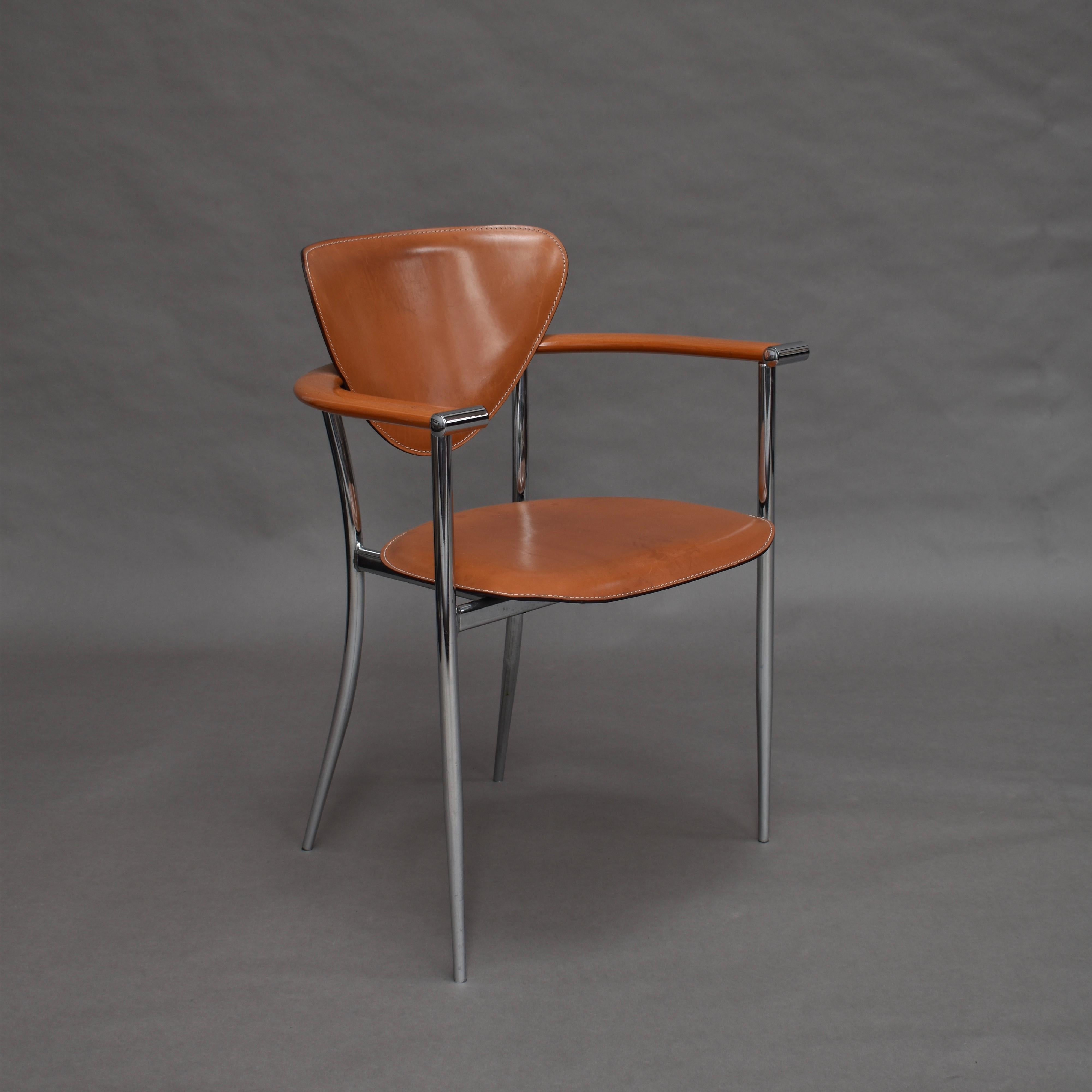 Arrben Italia Dining Chairs in Tan Leather 3