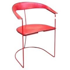 Arrben Italian Red Leather Armchair. Great Scale.