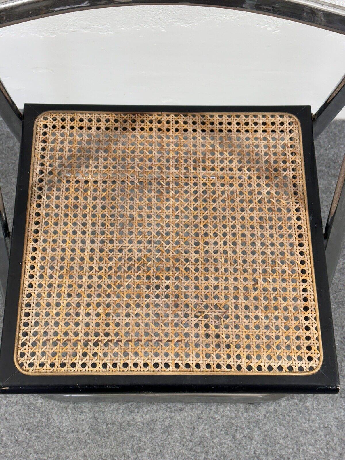 Arrben Italy Flip Chair Rattan 1970's Design Steel Modernism 6