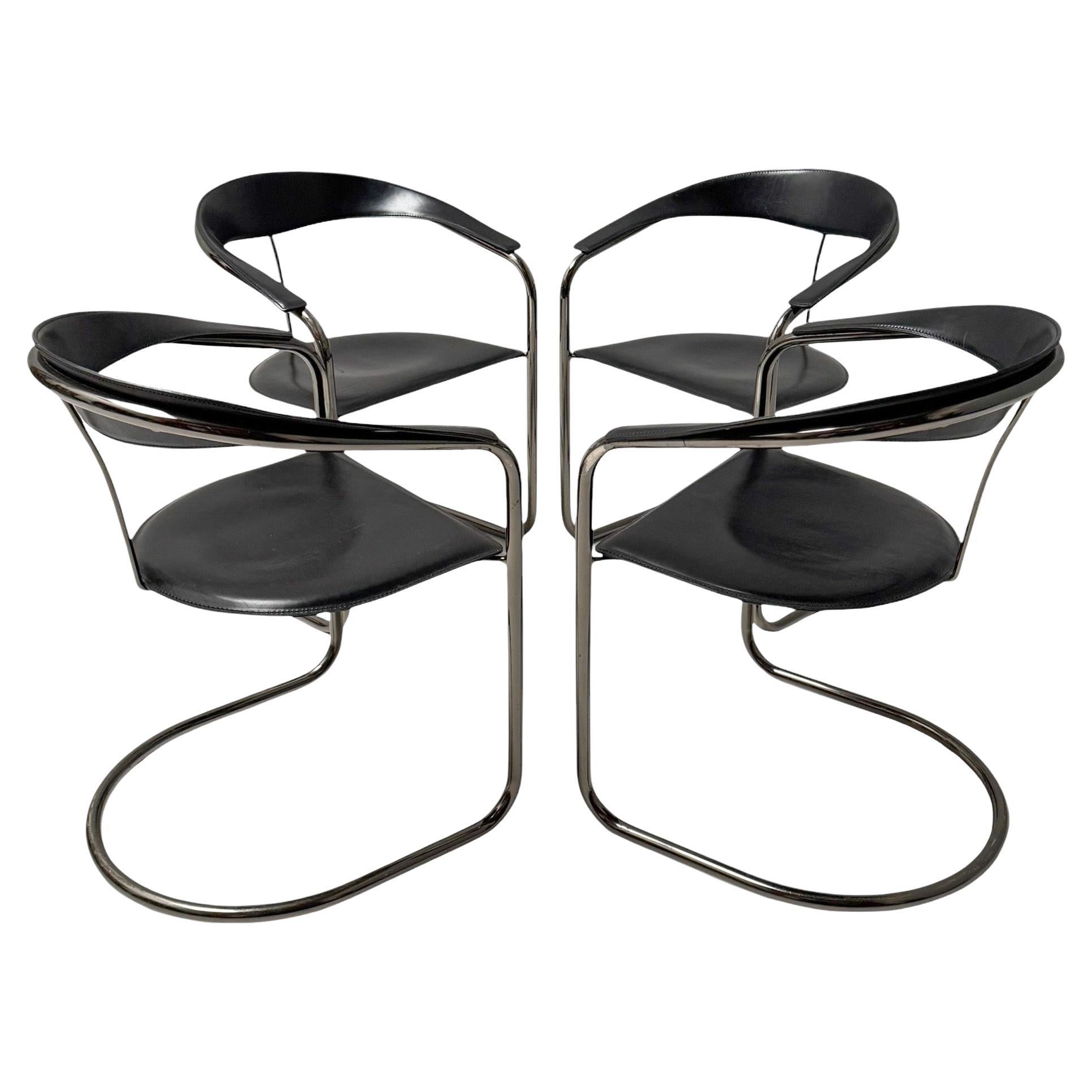 Arrben Italy Four Post-Modern Armchairs, 1980s