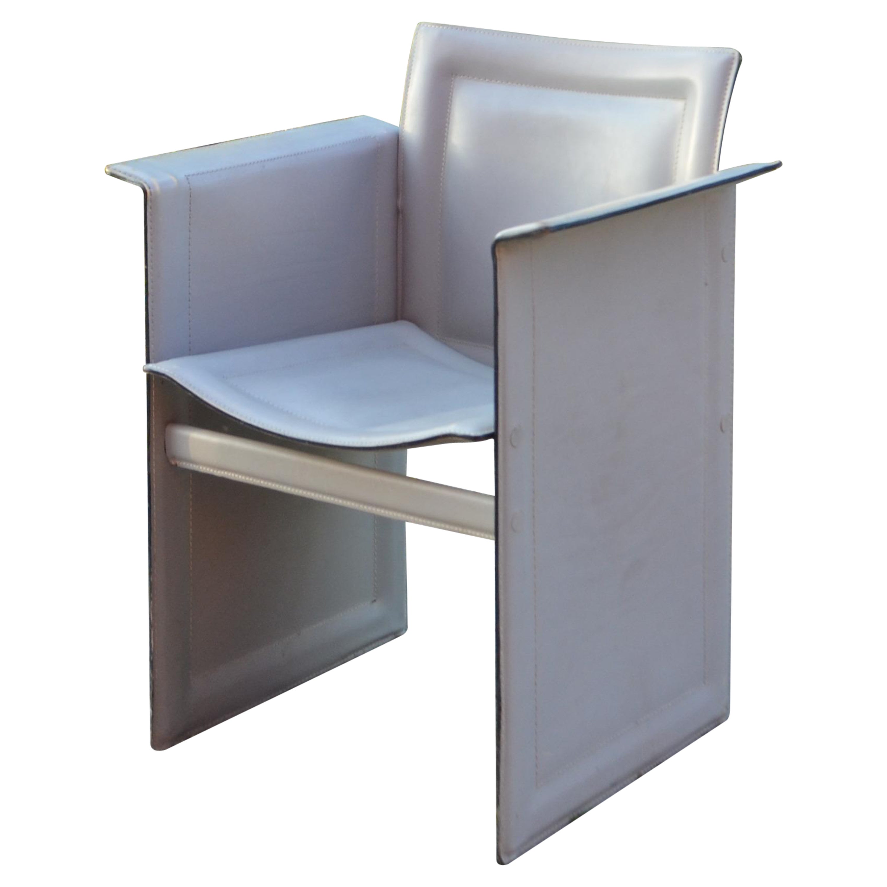 Arrben Italy Modern Grey Saddle Leather Dining Chair Model Solaria