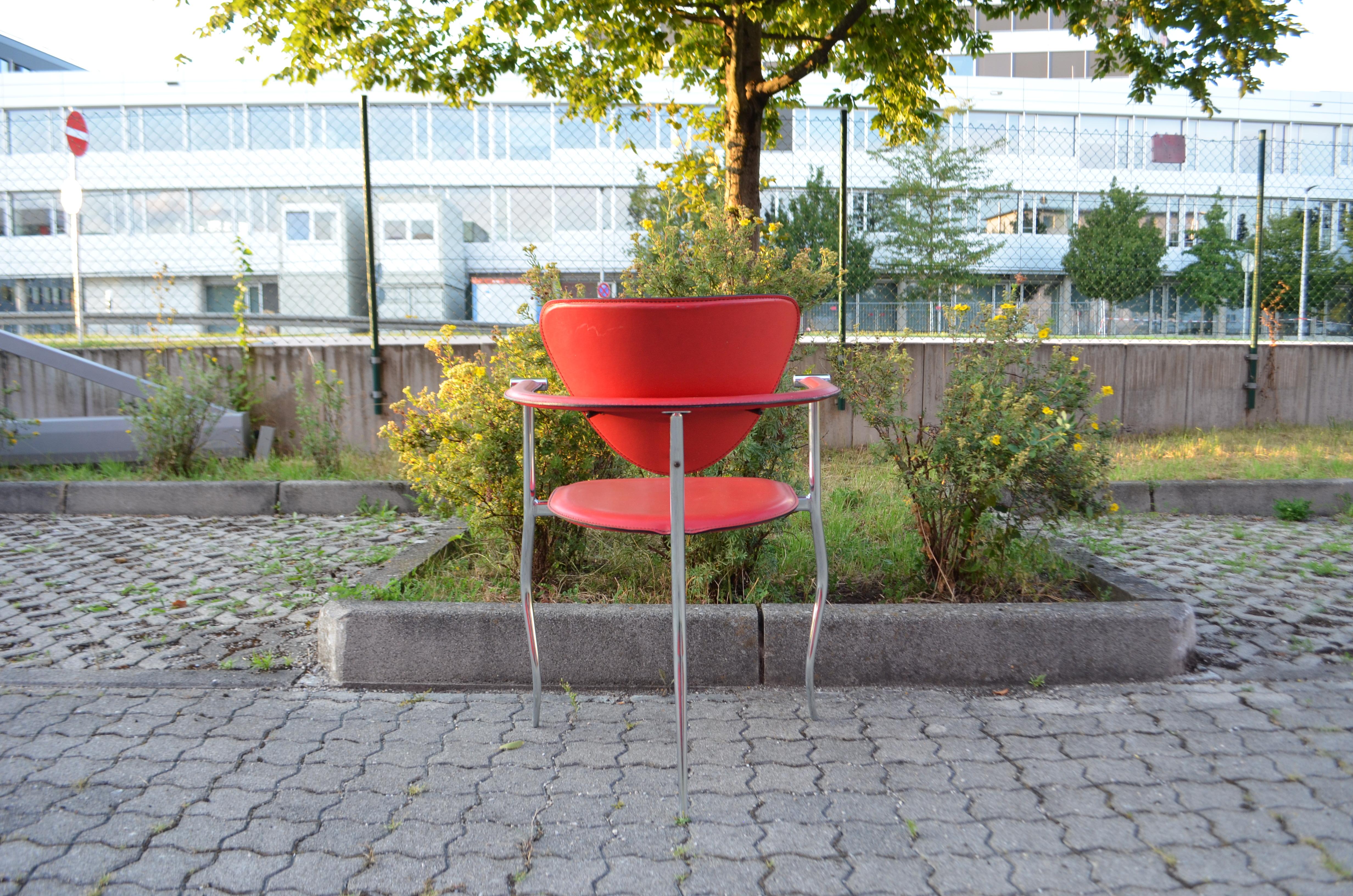 Arrben Italy Modern red Dining Chair Model Marylin For Sale 5