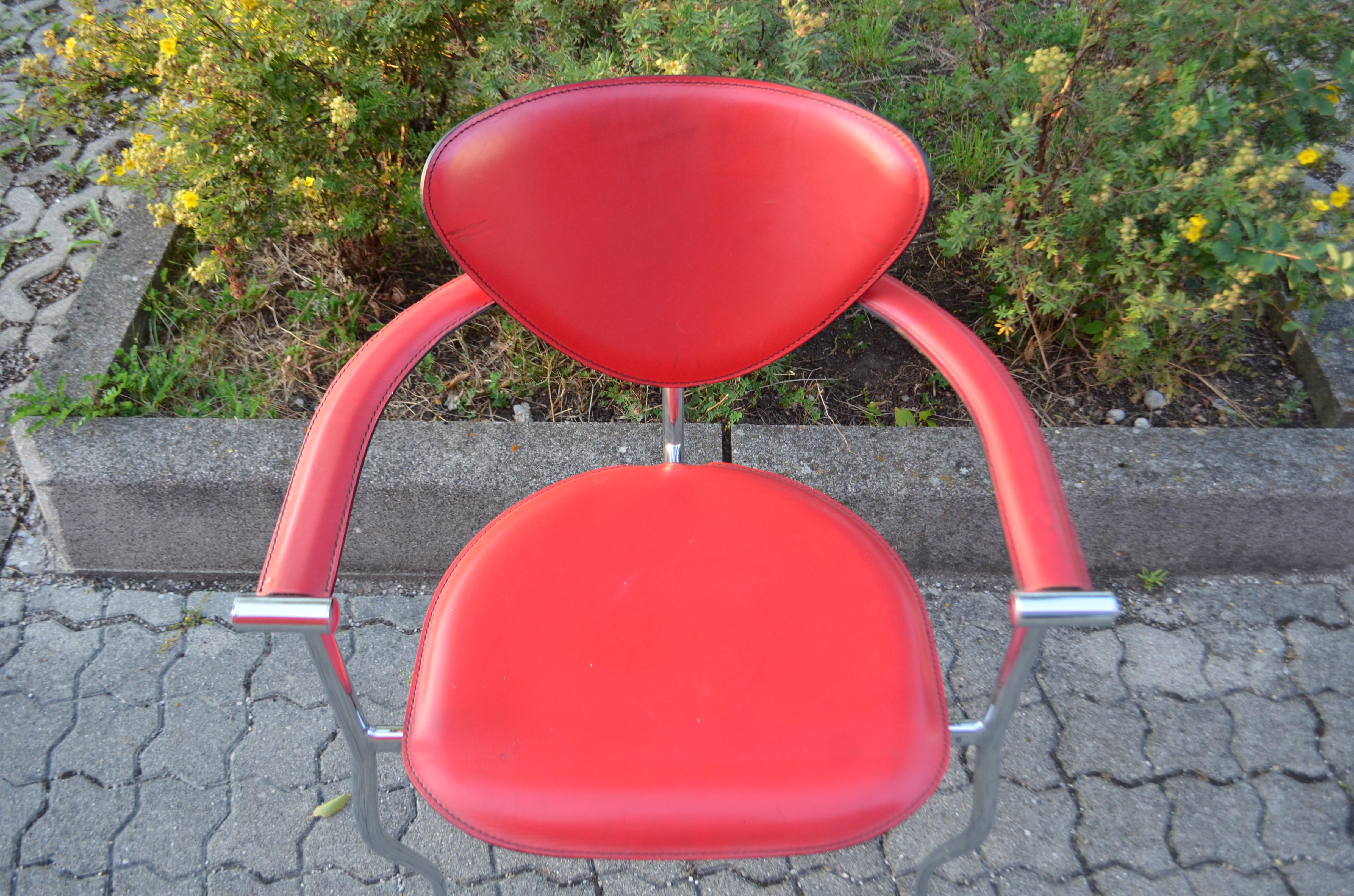 Italian Arrben Italy Modern red Dining Chair Model Marylin For Sale