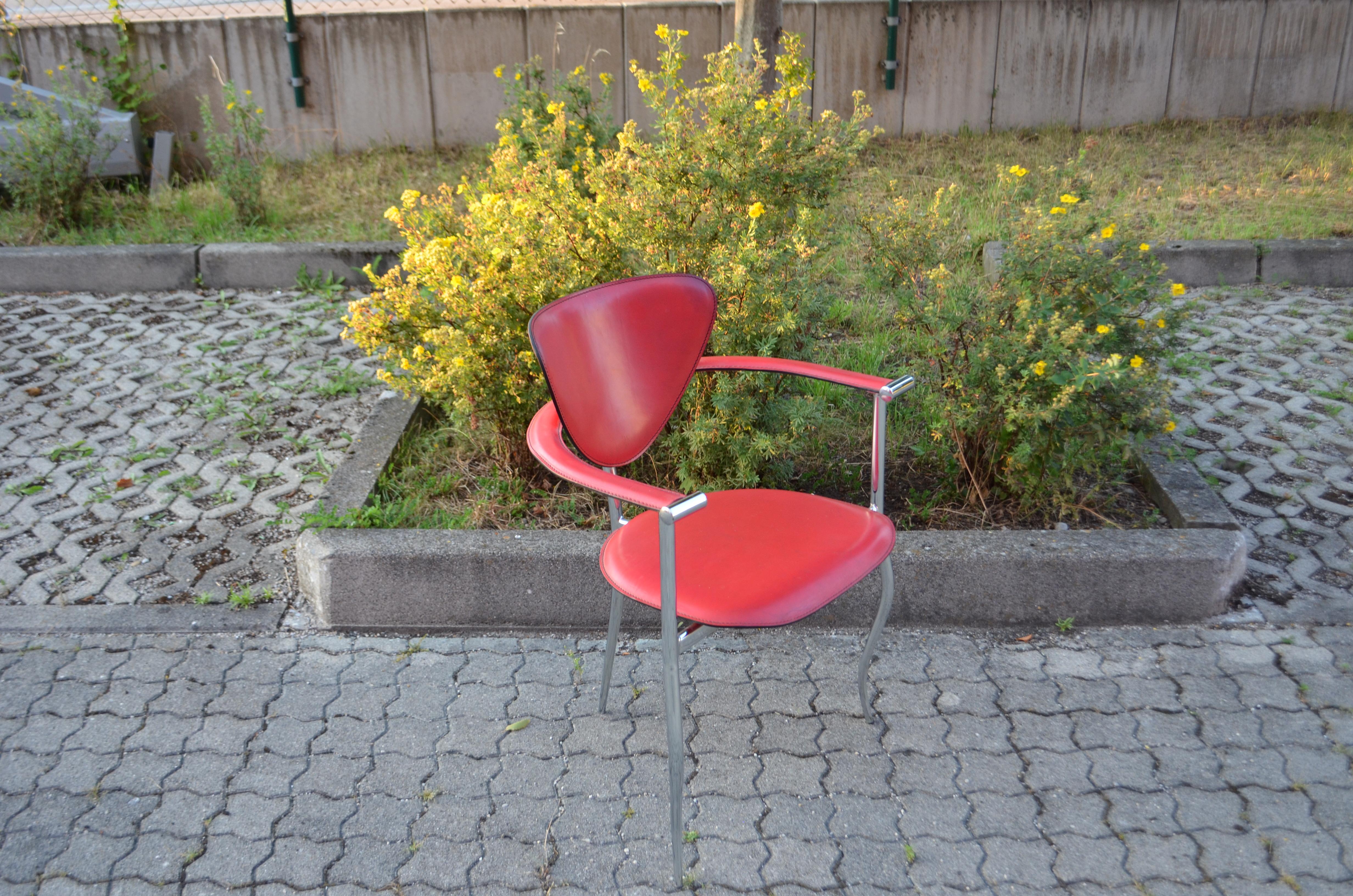 Arrben Italy Modern red Dining Chair Model Marylin For Sale 1