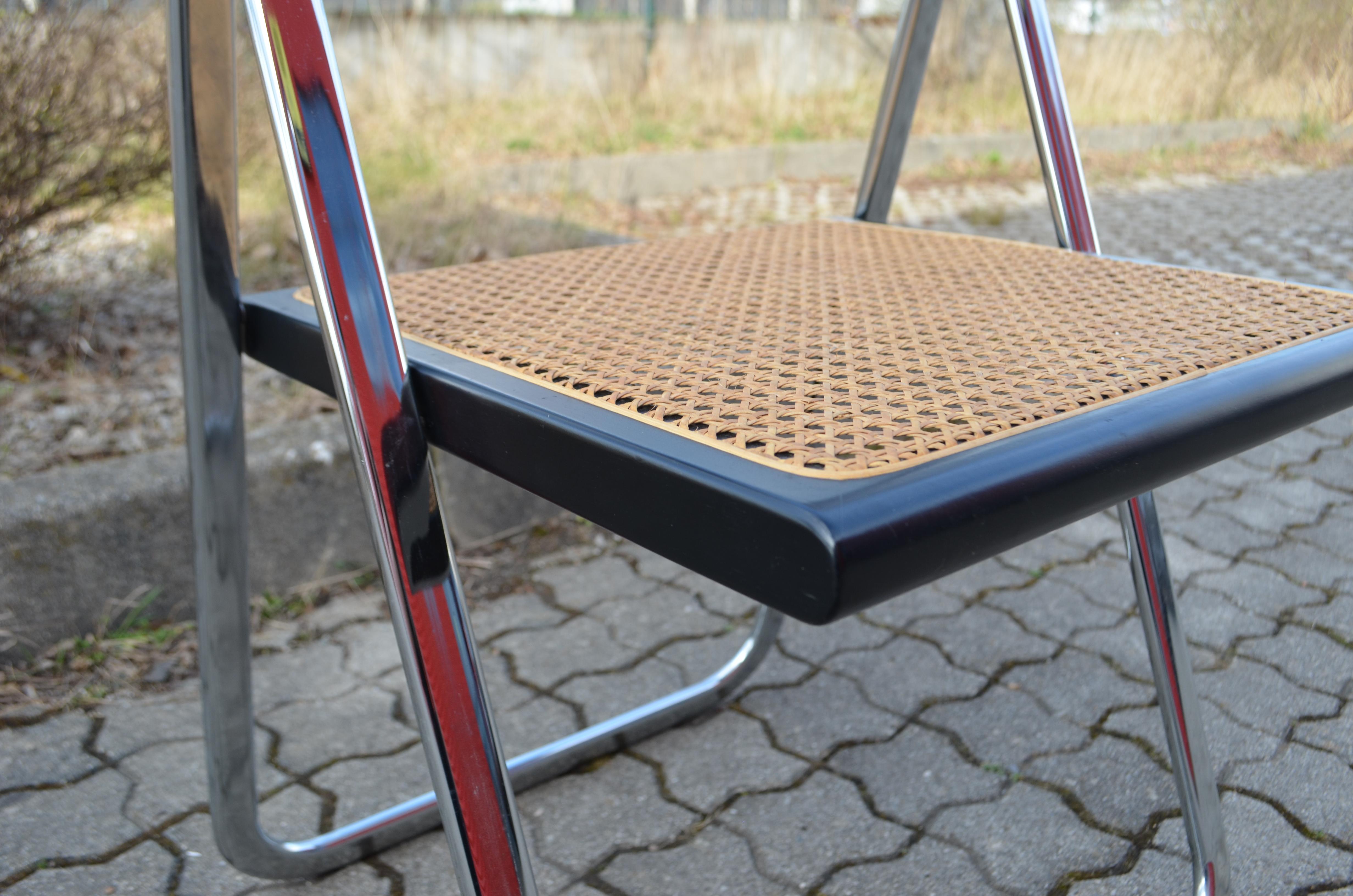 Steel Arrben Italy Vintage Folding Chair Cane 1 / 16 For Sale