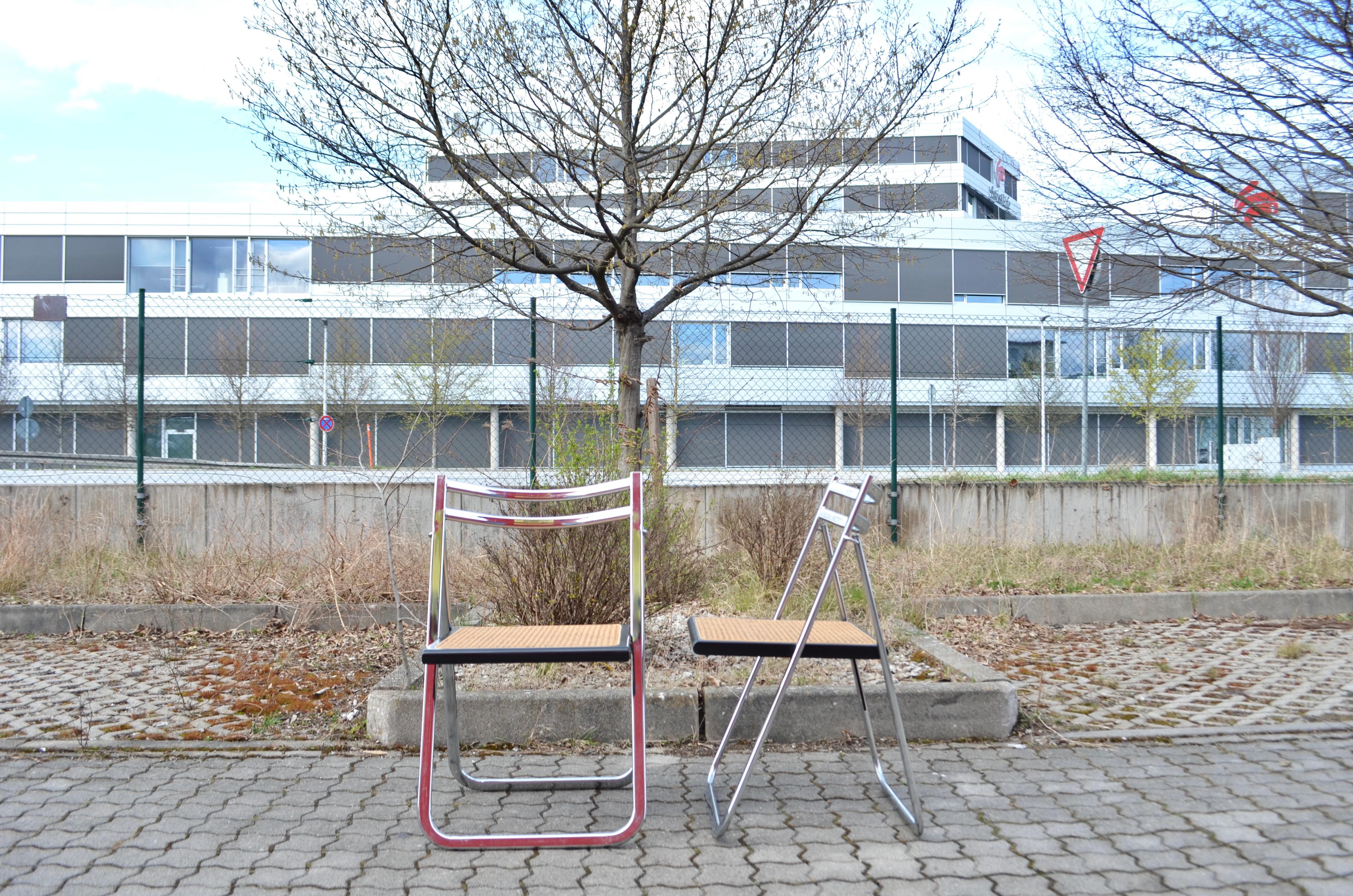 Bauhaus Arrben Italy Vintage Folding Chair Cane 1 / 20 For Sale