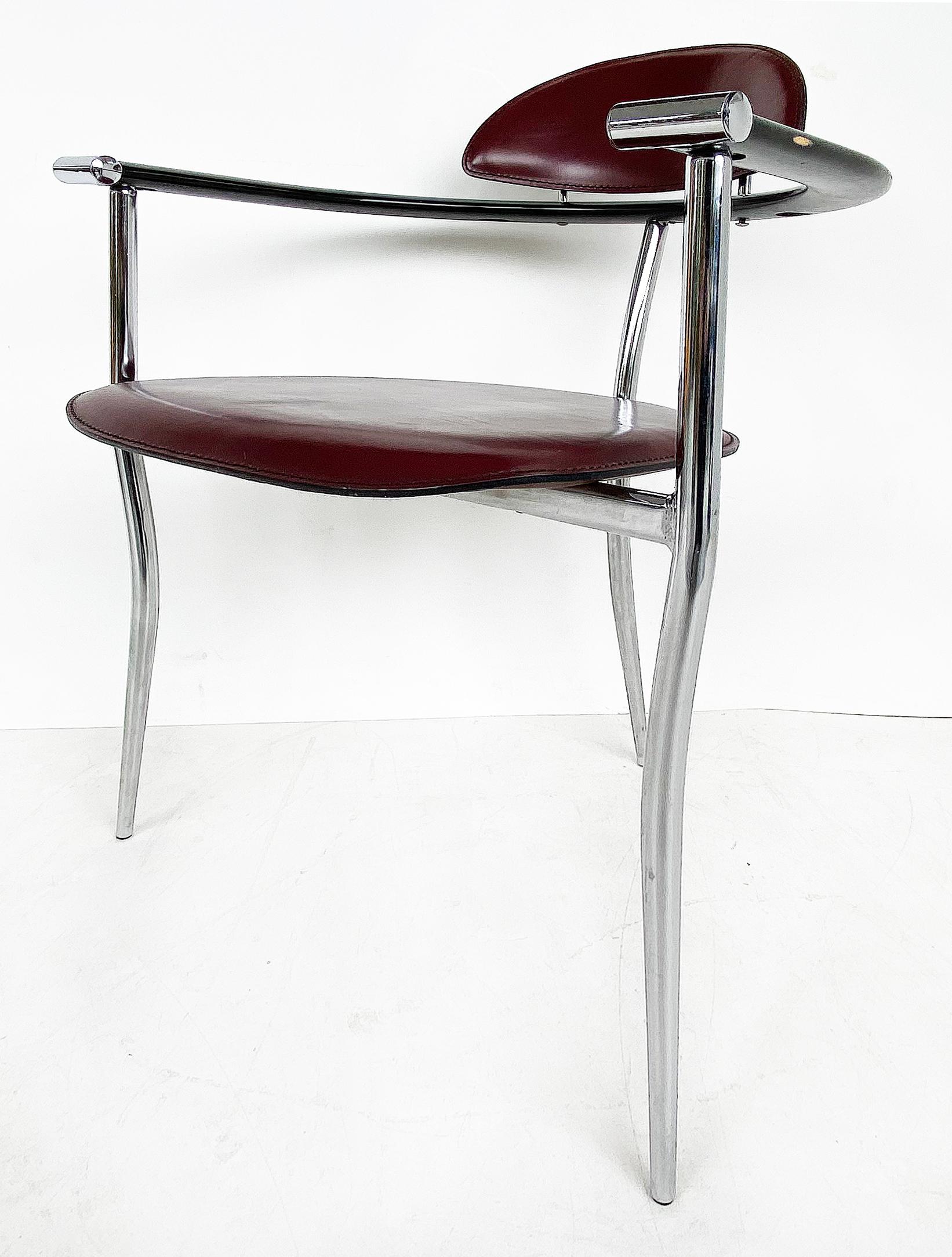 Mid-Century Modern Arrben of Italy Chrome and Leather 