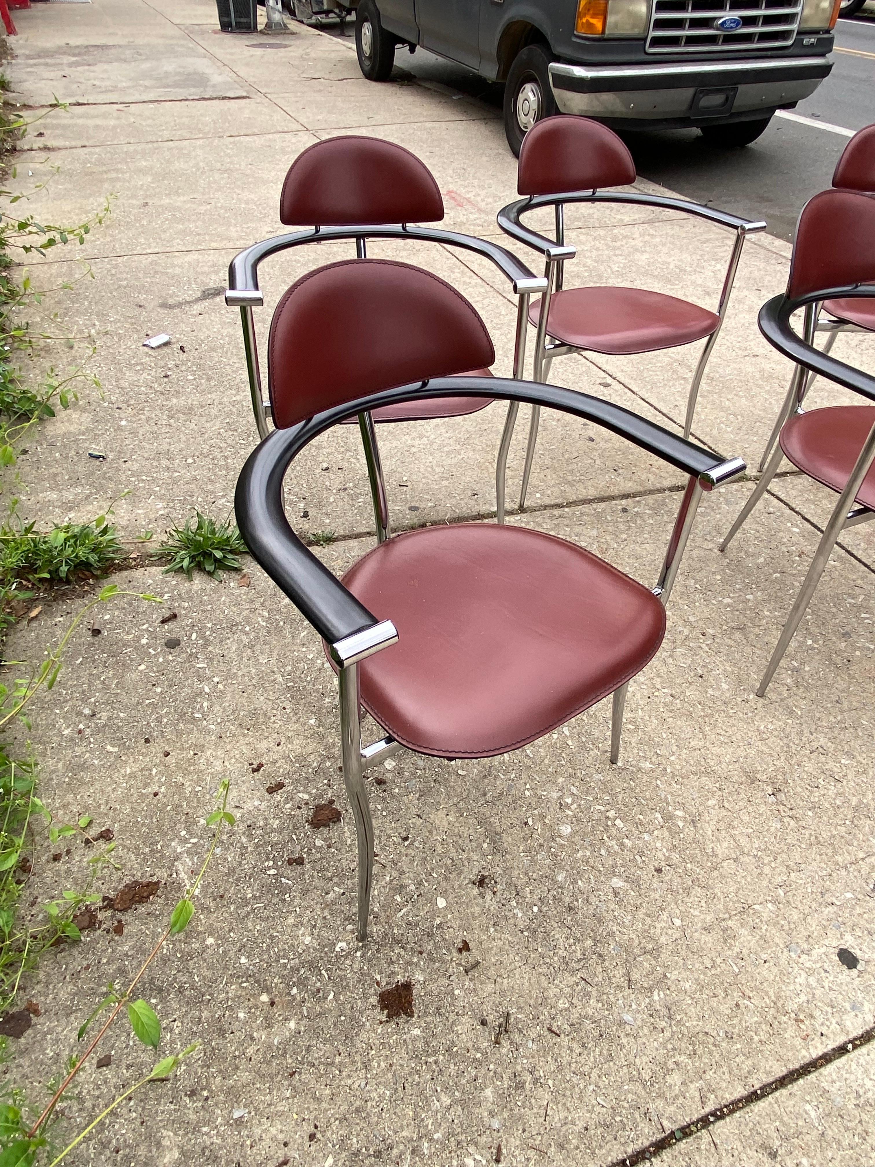 Arrben Stiletto - Ensemble de 6 chaises de salle à manger Bon état à Philadelphia, PA