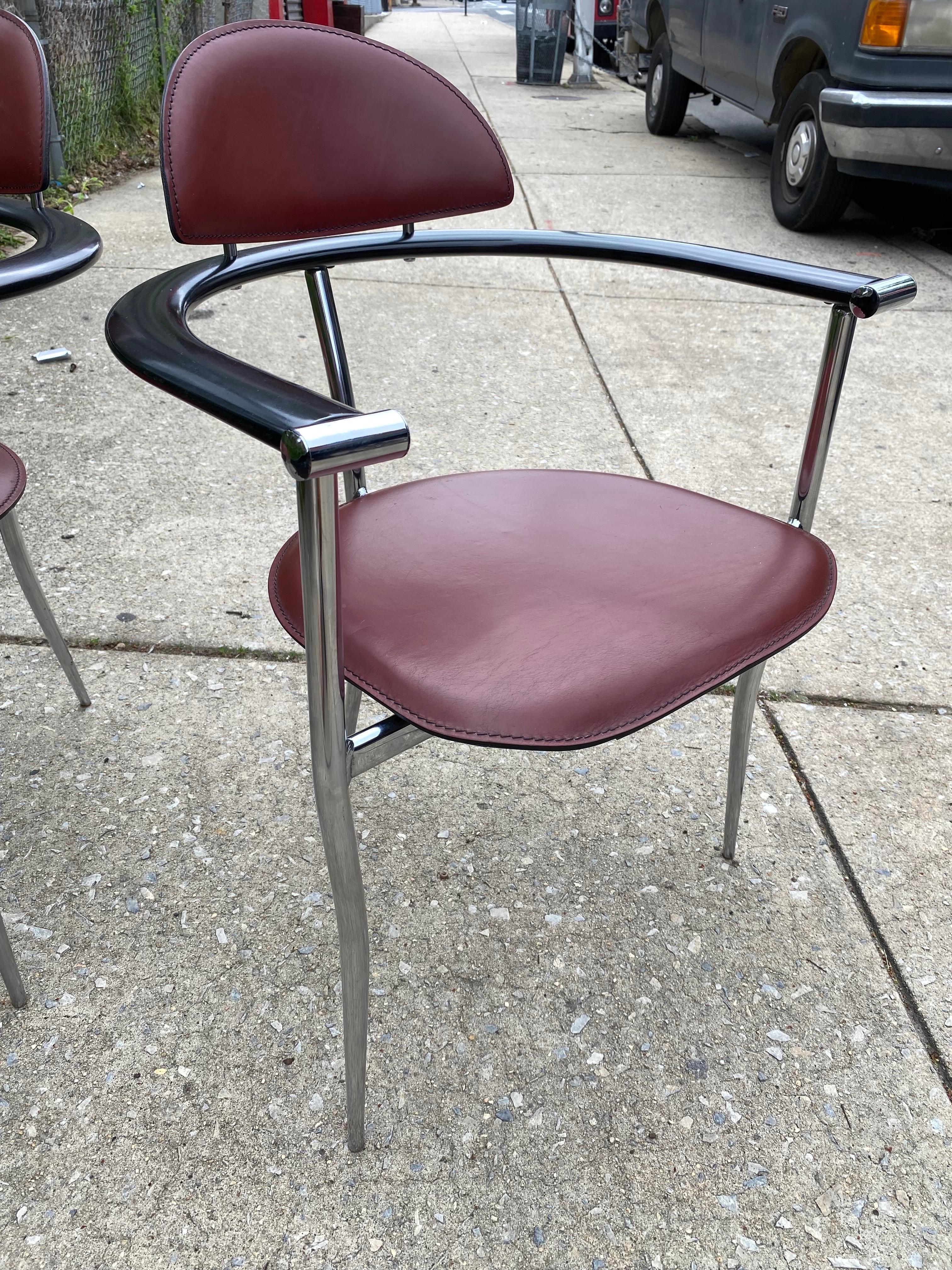 Arrben Stiletto Set of 6 Dining Chairs In Good Condition For Sale In Philadelphia, PA