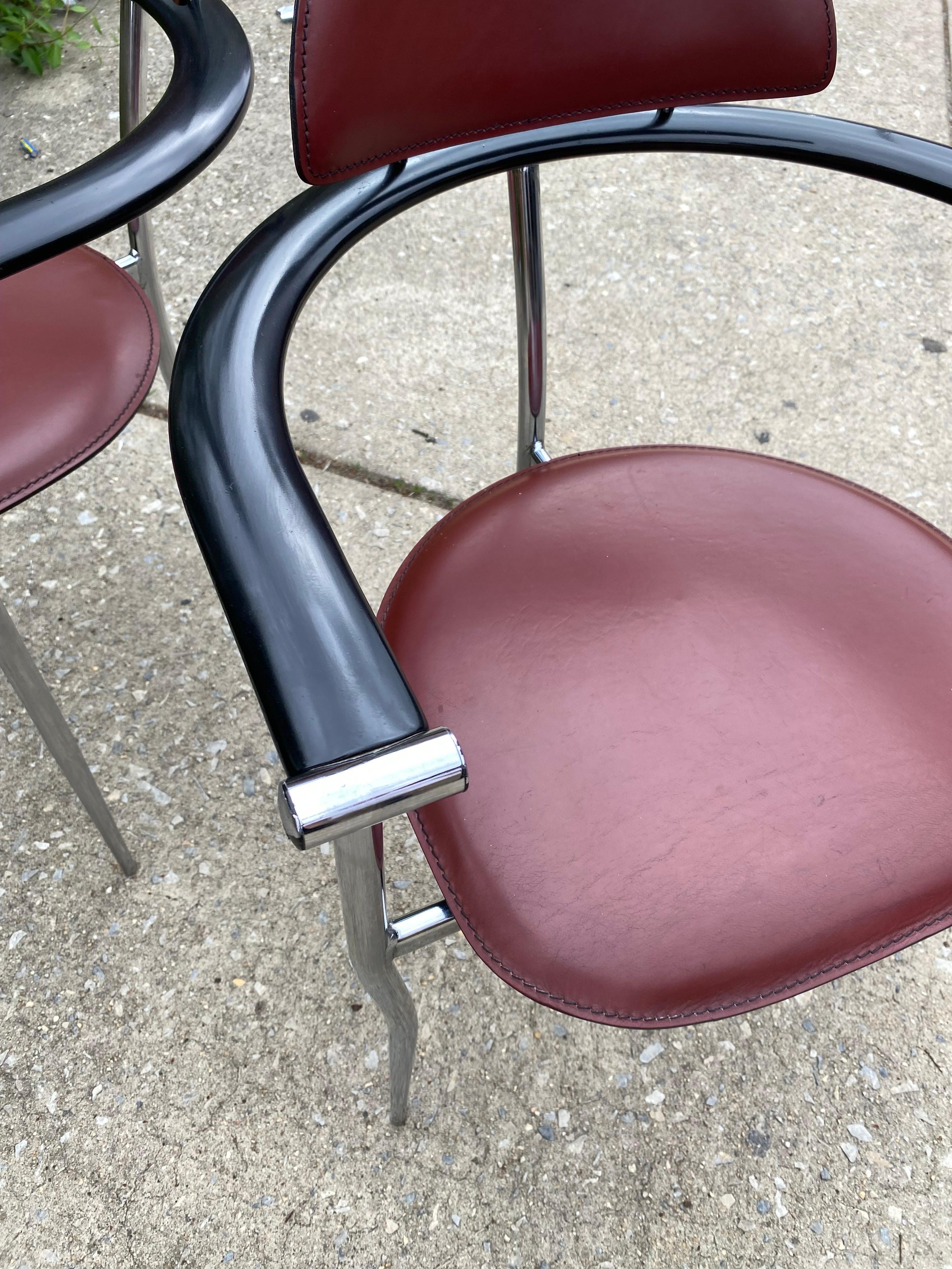 Late 20th Century Arrben Stiletto Set of 6 Dining Chairs For Sale