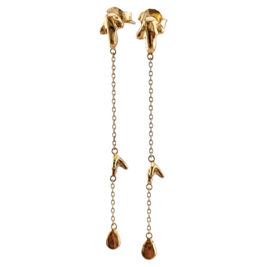 Pendientes Arrecife de Bronce bañado en Oro de 24K by xMartaja