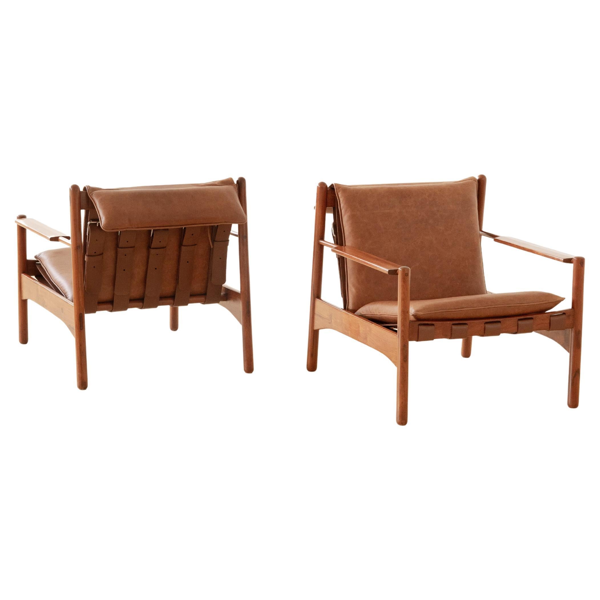 Fauteuils Arredamento en caviuna massif, 1960, Milieu du siècle, Brésil en vente