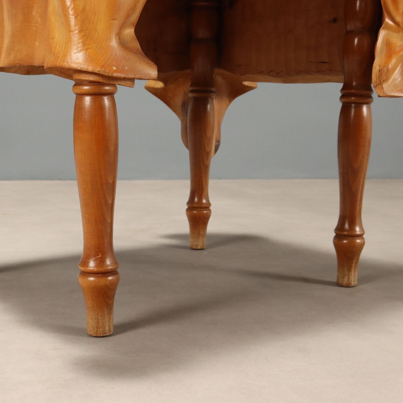 Wood Furniture by Livio de Marchi 'Coffee Table with Tablecloth' 2000s For Sale