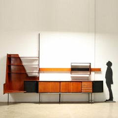 Vintage 1960s furniture, made of teak, brass and metal