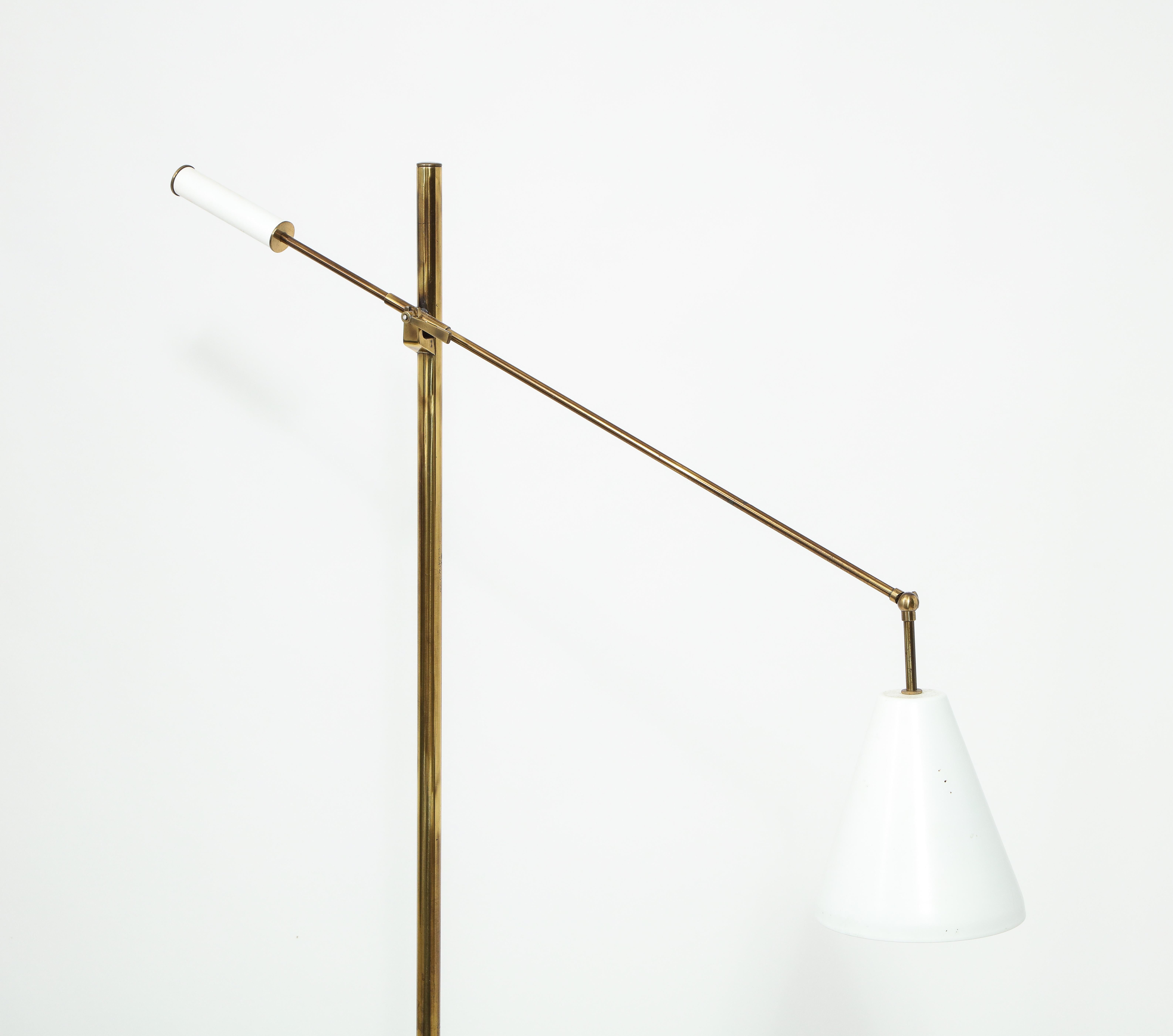 brass reading floor lamp