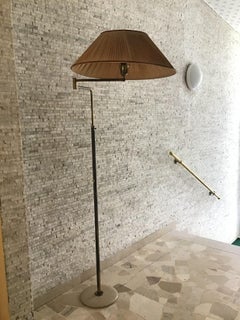 Arredoluce Angelo Lelii Adjustablfloor-Lampe, Marmor-Messing-Lampenschirm, Lampenschirm 1950, Italien