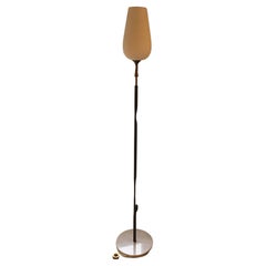 Arredoluce Angelo Lelii Floor Lamp Opaline Glass Brass Marble, 1953, Italy