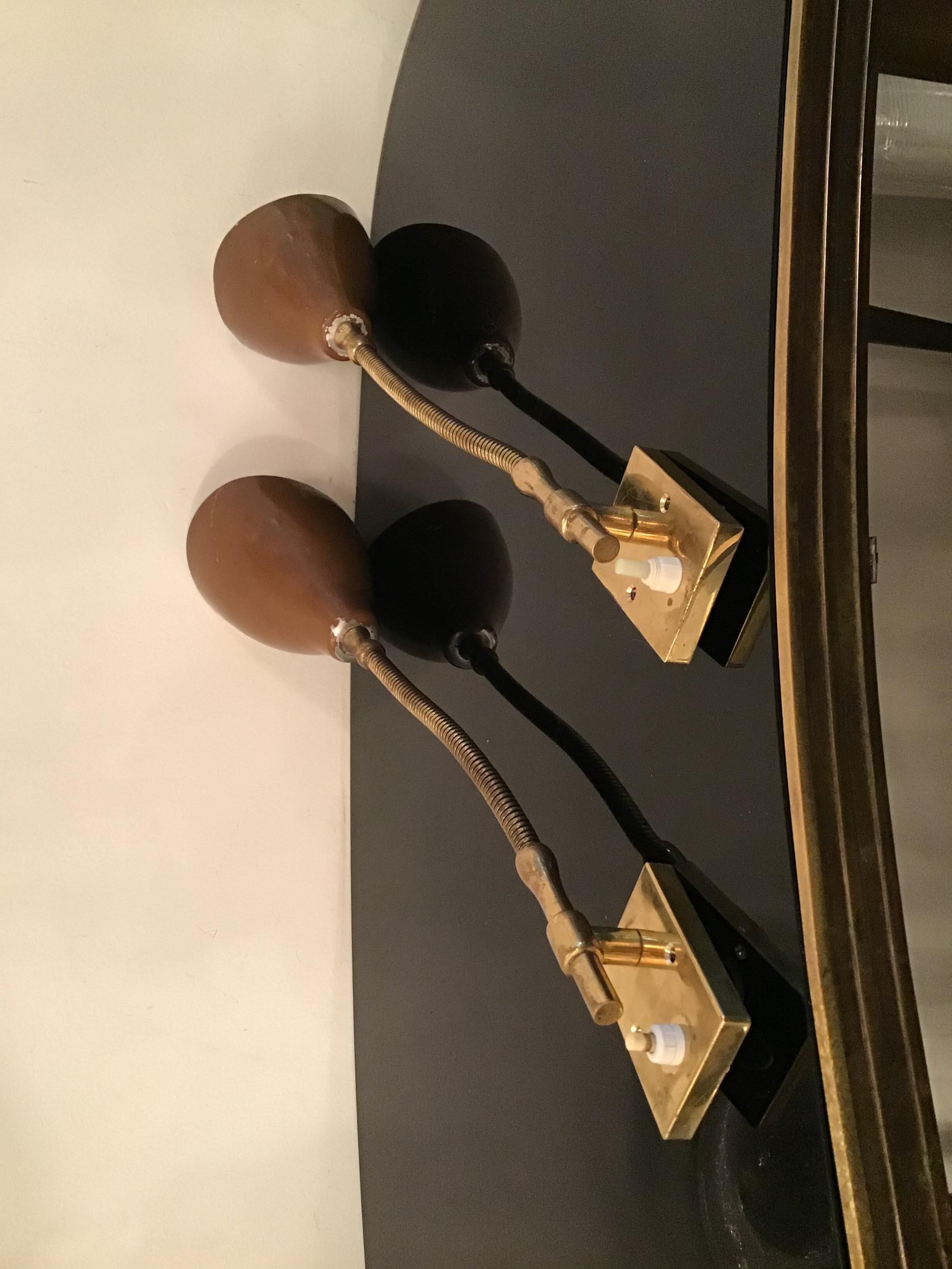 Arredoluce “Angelo Lelii “ Sconces Brass Metal 1950 Italy For Sale 4