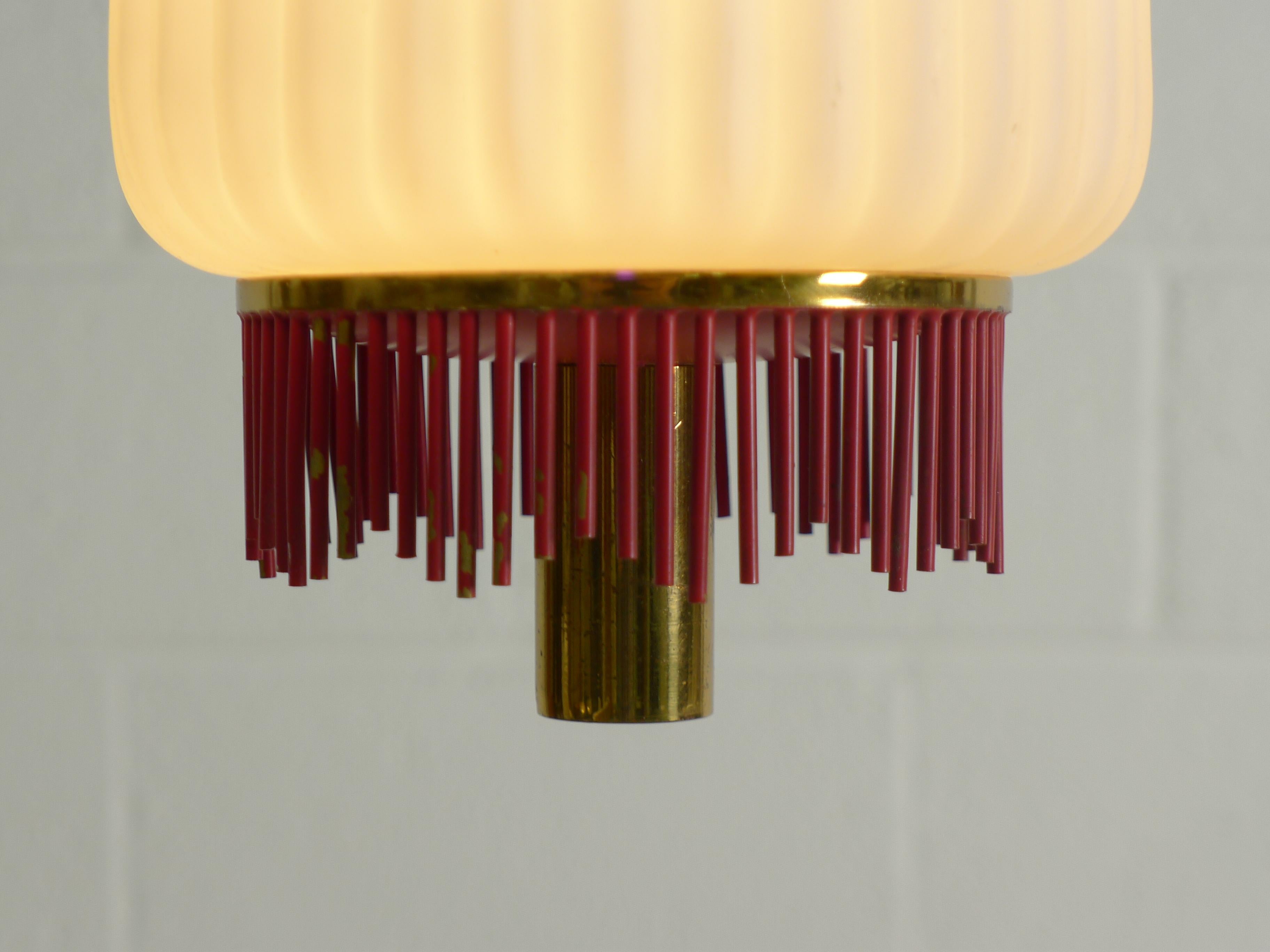 Arredoluce ‘Attributed’ Ceiling Light in Brass and Glass, Italy, 1950s-1960s In Good Condition In Wargrave, Berkshire