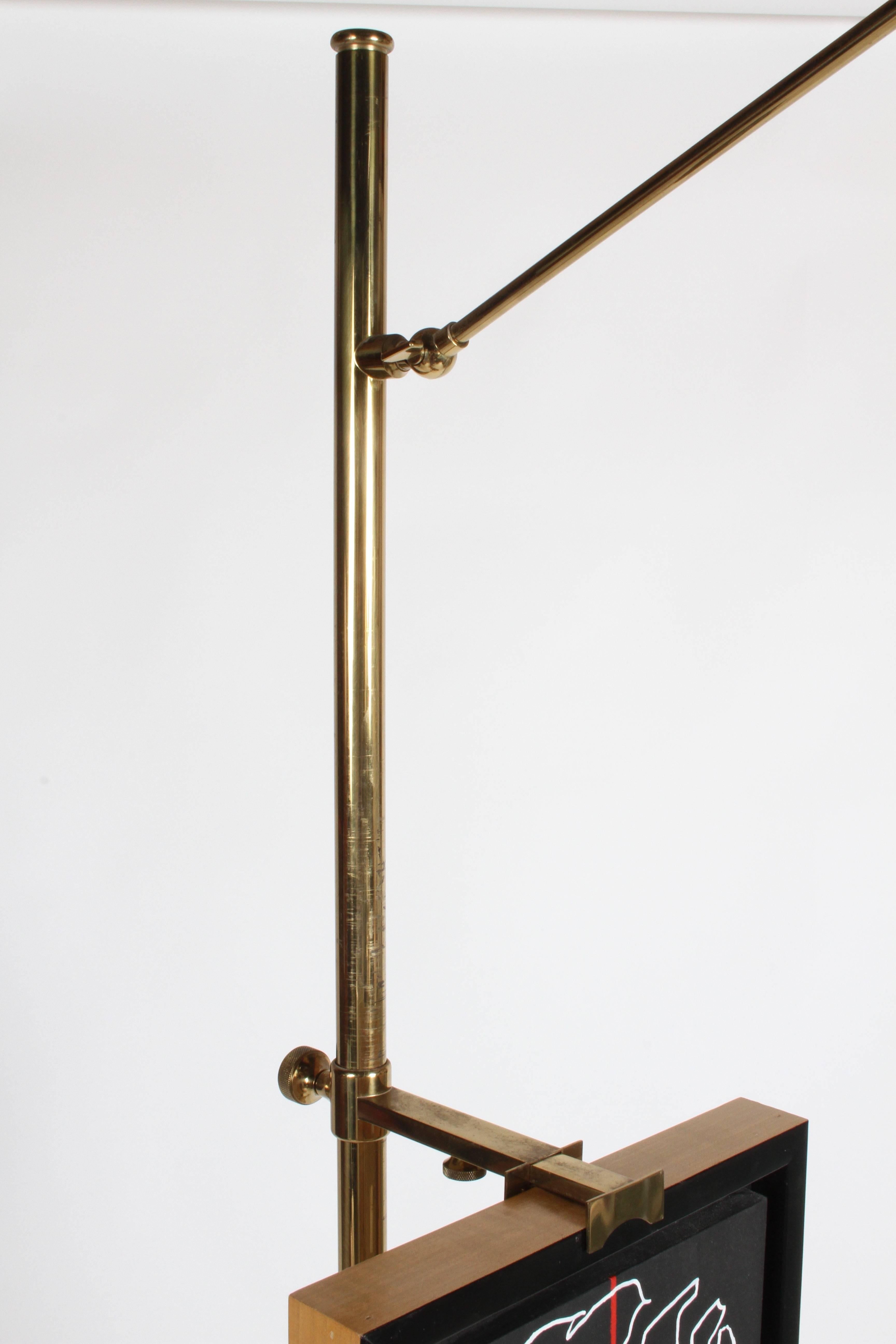 Arredoluce Brass Art Easel with Lamp by Angelo Lelli 1