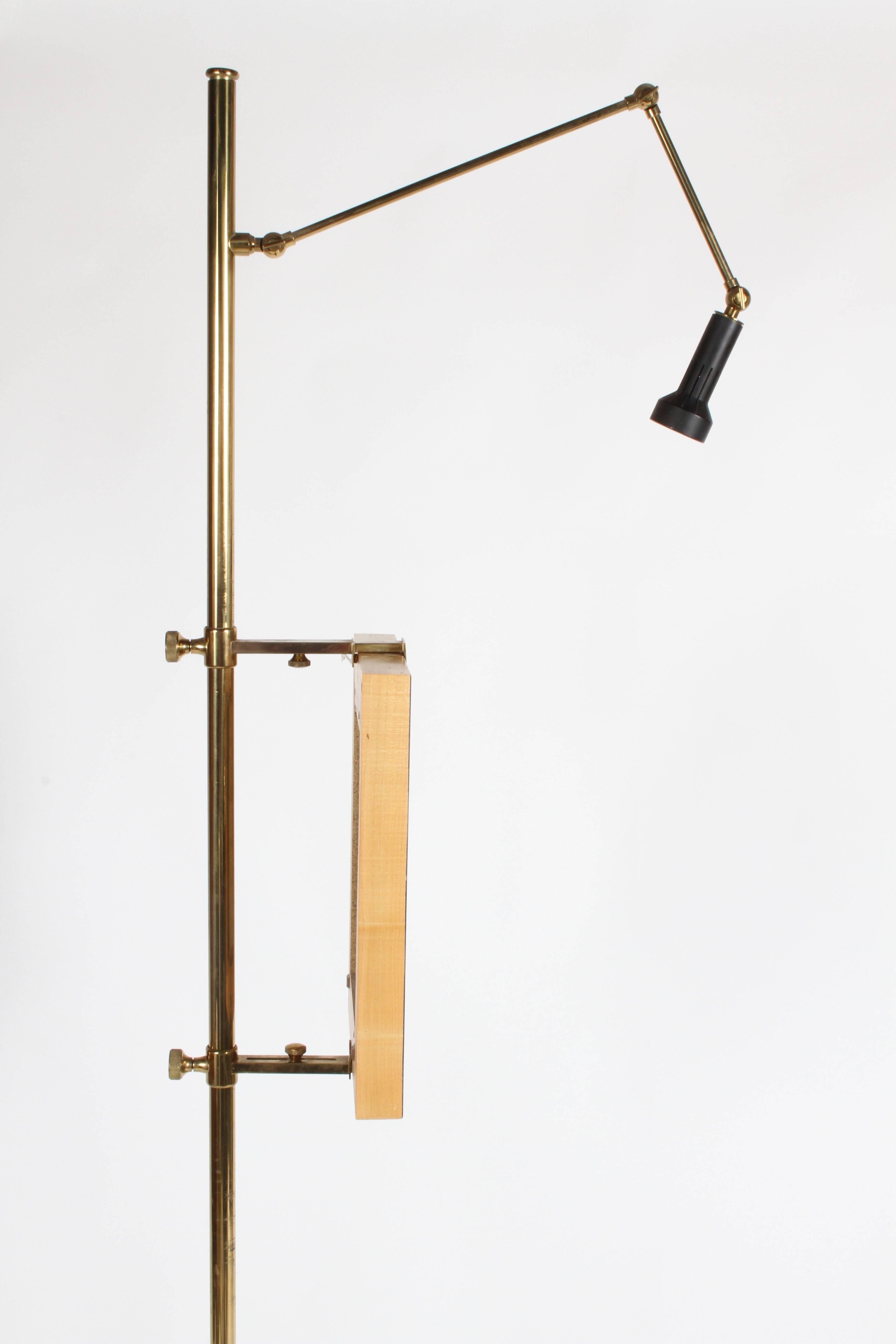 Arredoluce Brass Art Easel with Lamp by Angelo Lelli In Good Condition In St. Louis, MO