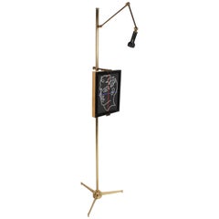 Retro Arredoluce Brass Art Easel with Lamp by Angelo Lelli