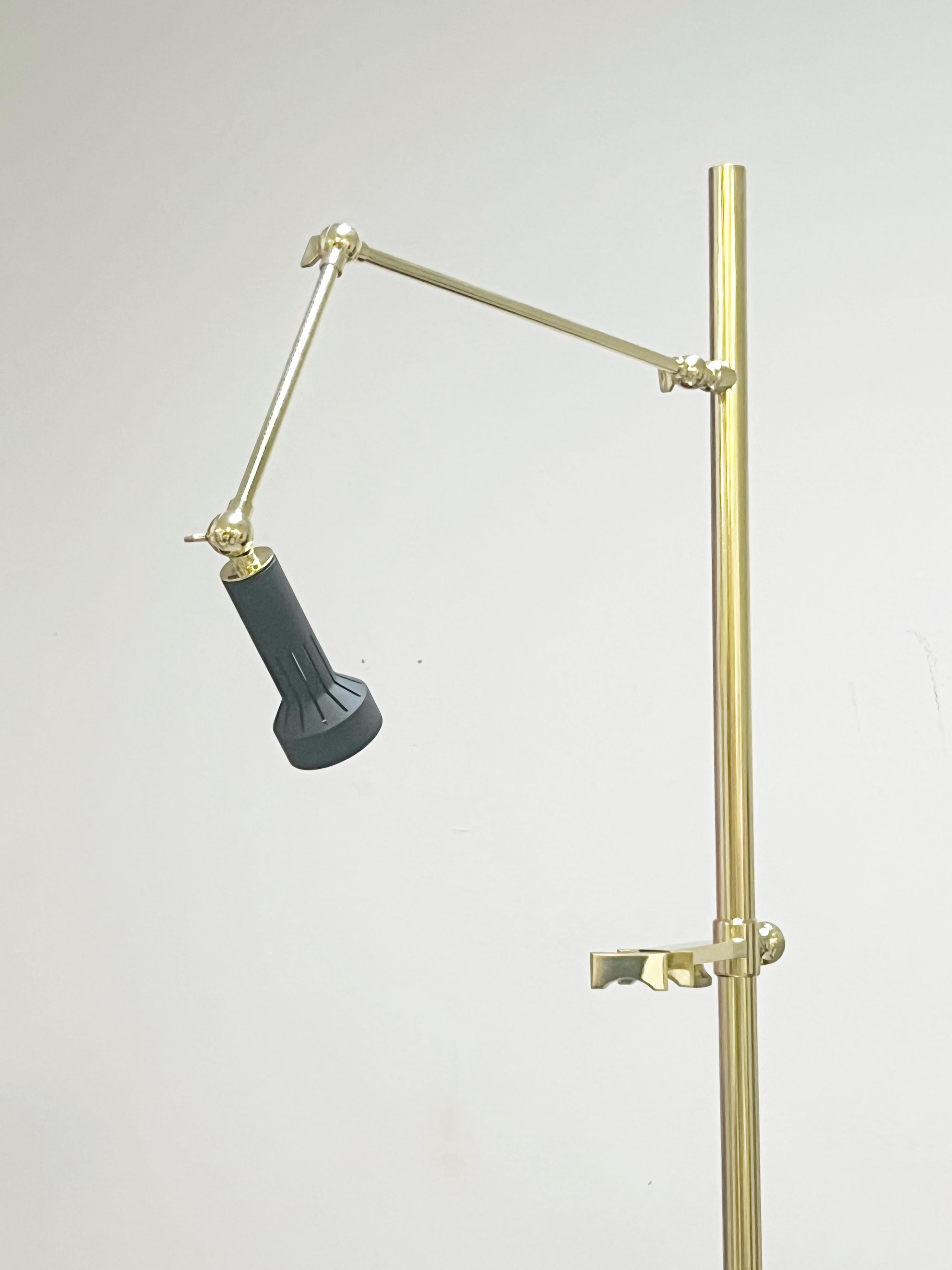 Italian Arredoluce Brass Easel Cavalletto Floor Lamp by  Angelo Lelia