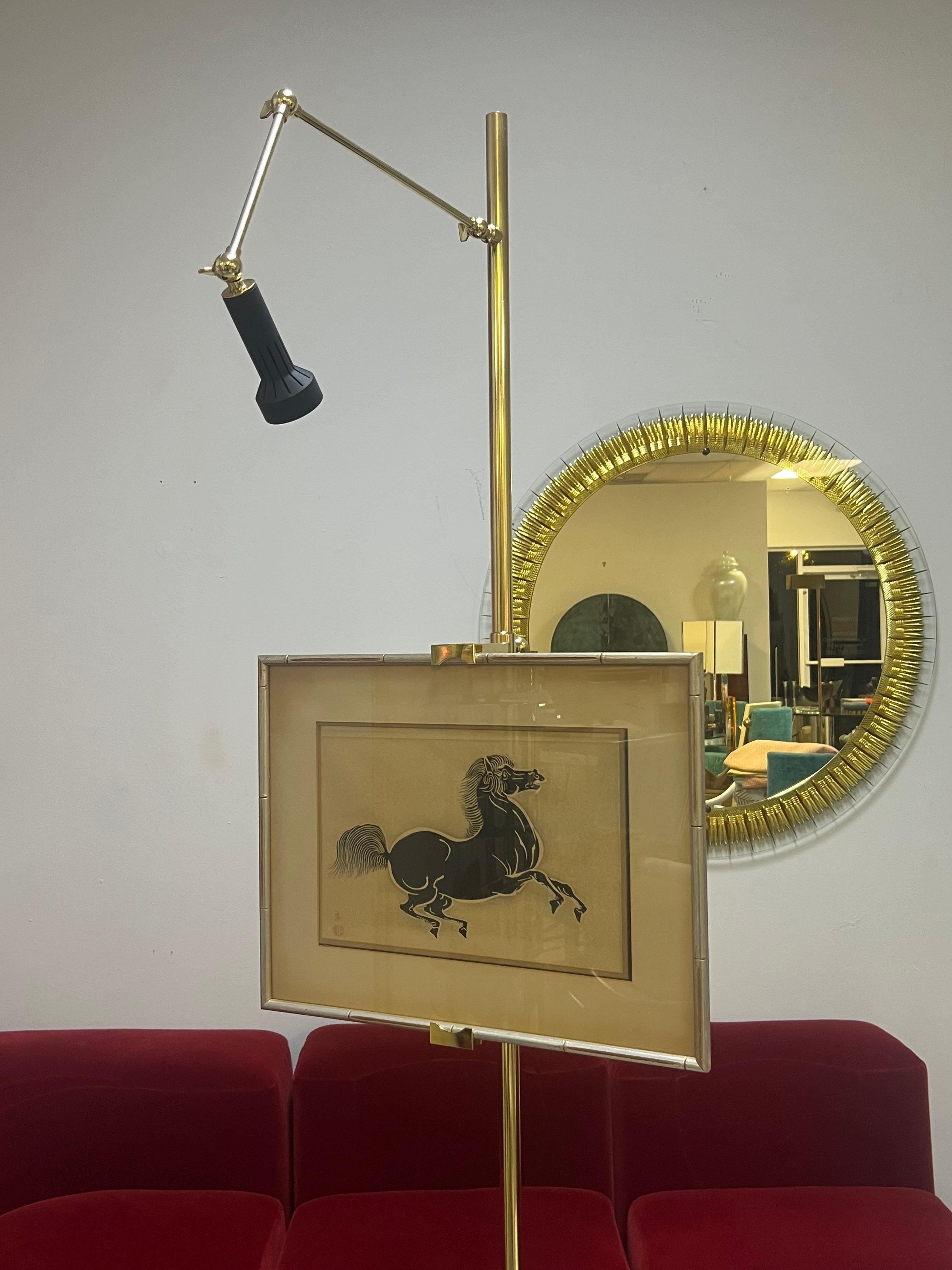 Arredoluce Brass Easel Cavalletto Floor Lamp by  Angelo Lelia 1
