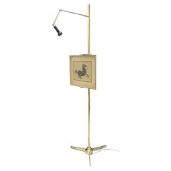 Arredoluce Brass Easel Cavalletto Floor Lamp by  Angelo Lelia