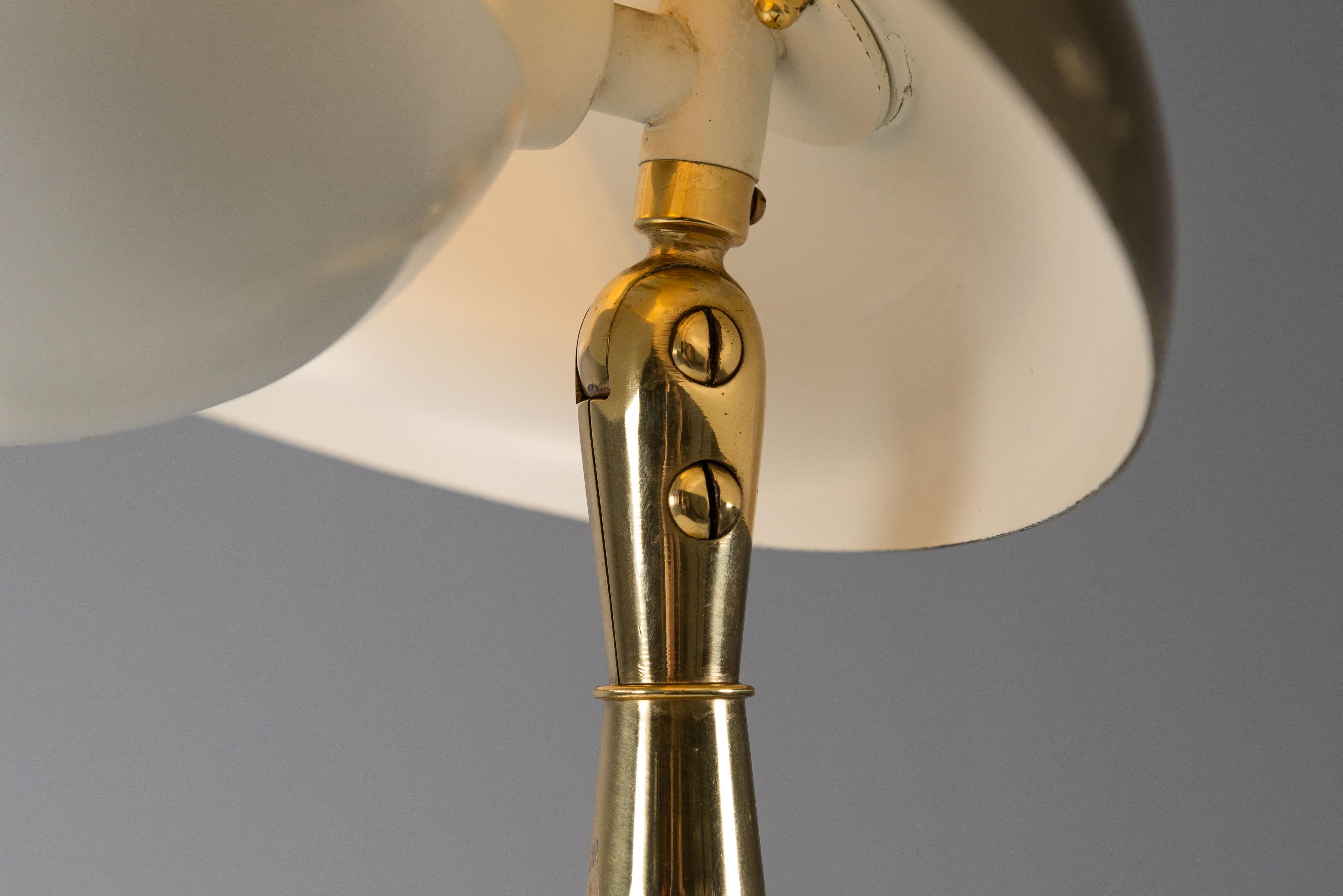 Arredoluce desk lamp in brass and leather Italy 1956 7