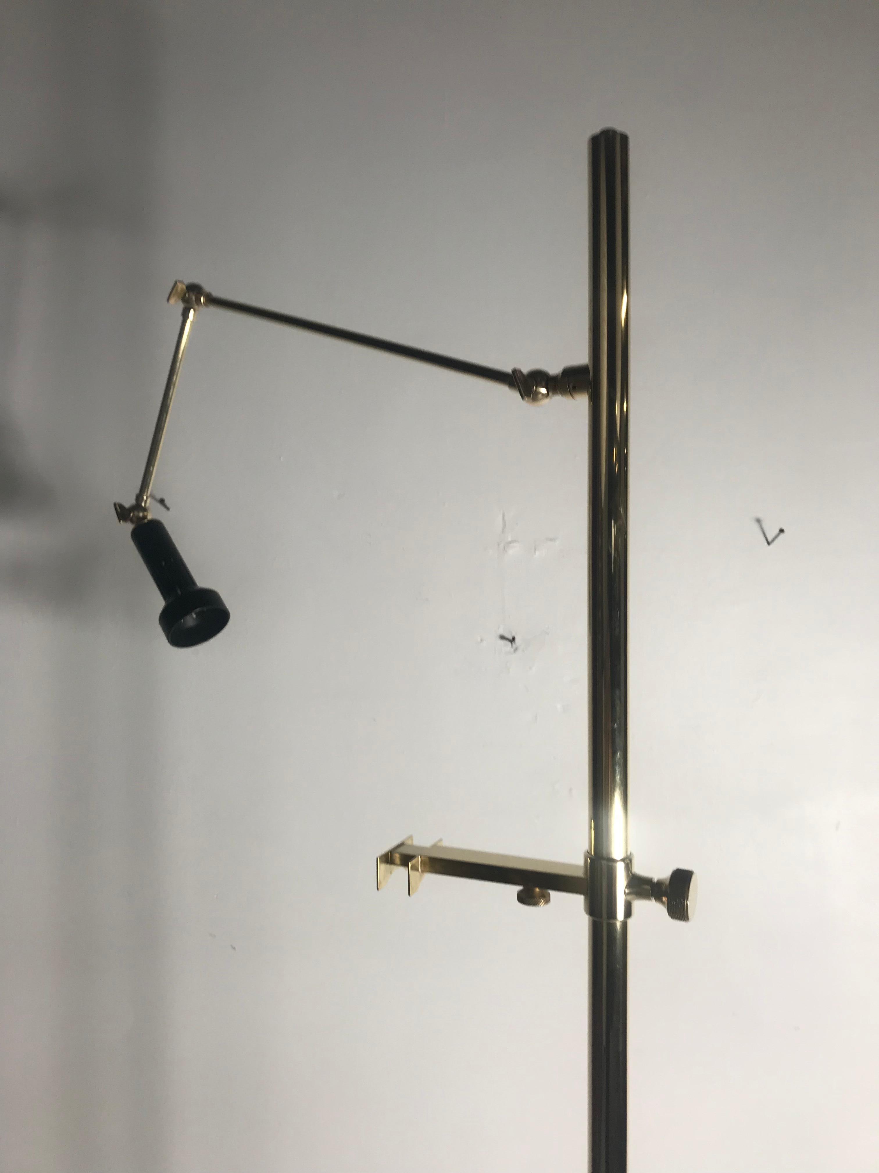 Italian Arredoluce Easel Lamp by Angelo Lelli in Polished Brass