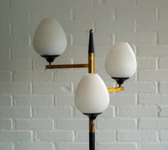Arredoluce Floor Lamp in Polished Brass & Carrara Marble, 1960s