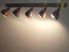 Arredoluce Mid-Century Modern Original Vintage Five Spots Brass Wall Lamp, 1950