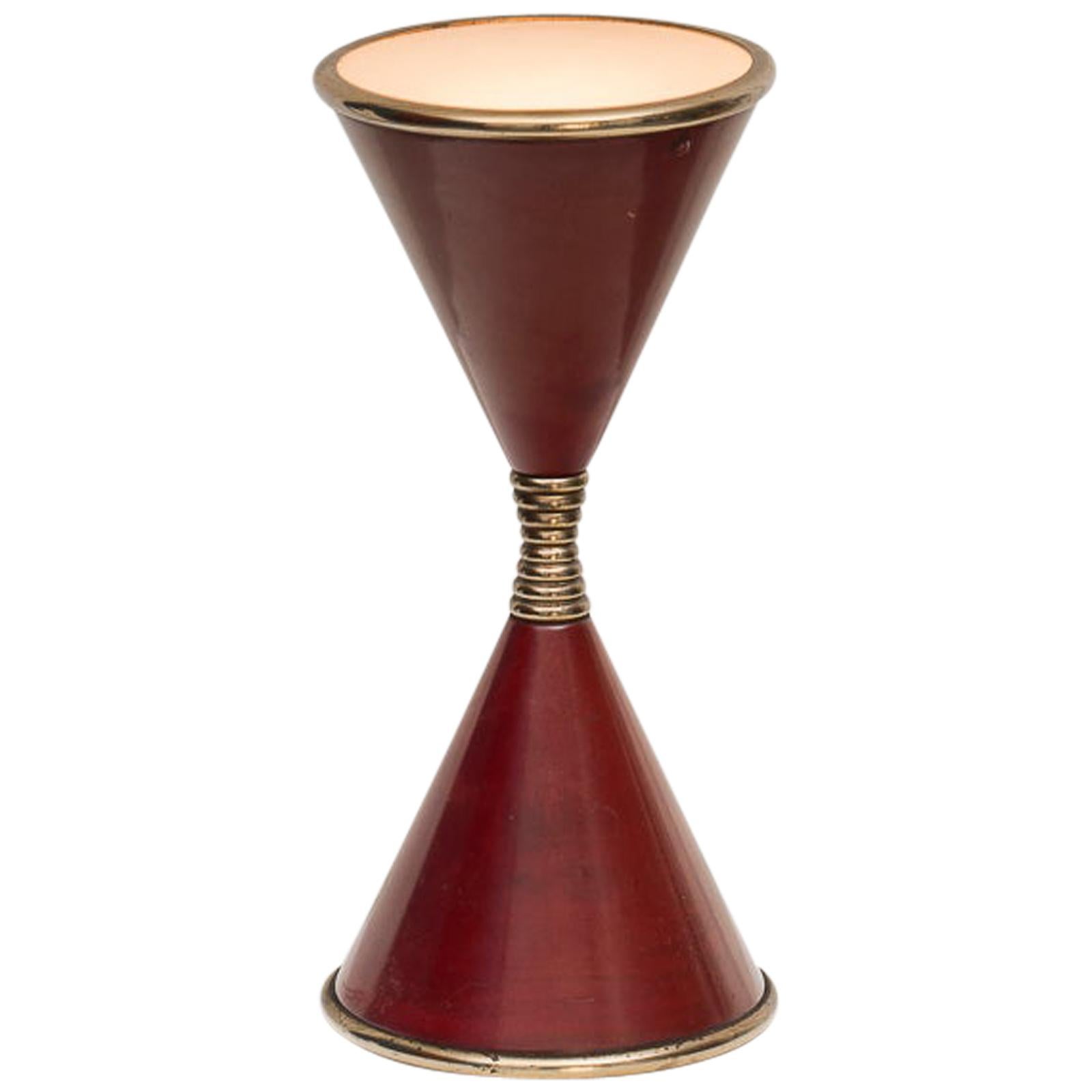 Arredoluce Midcentury Oxblood "Clessidra" Hourglass Table Lamp, 1960s For Sale