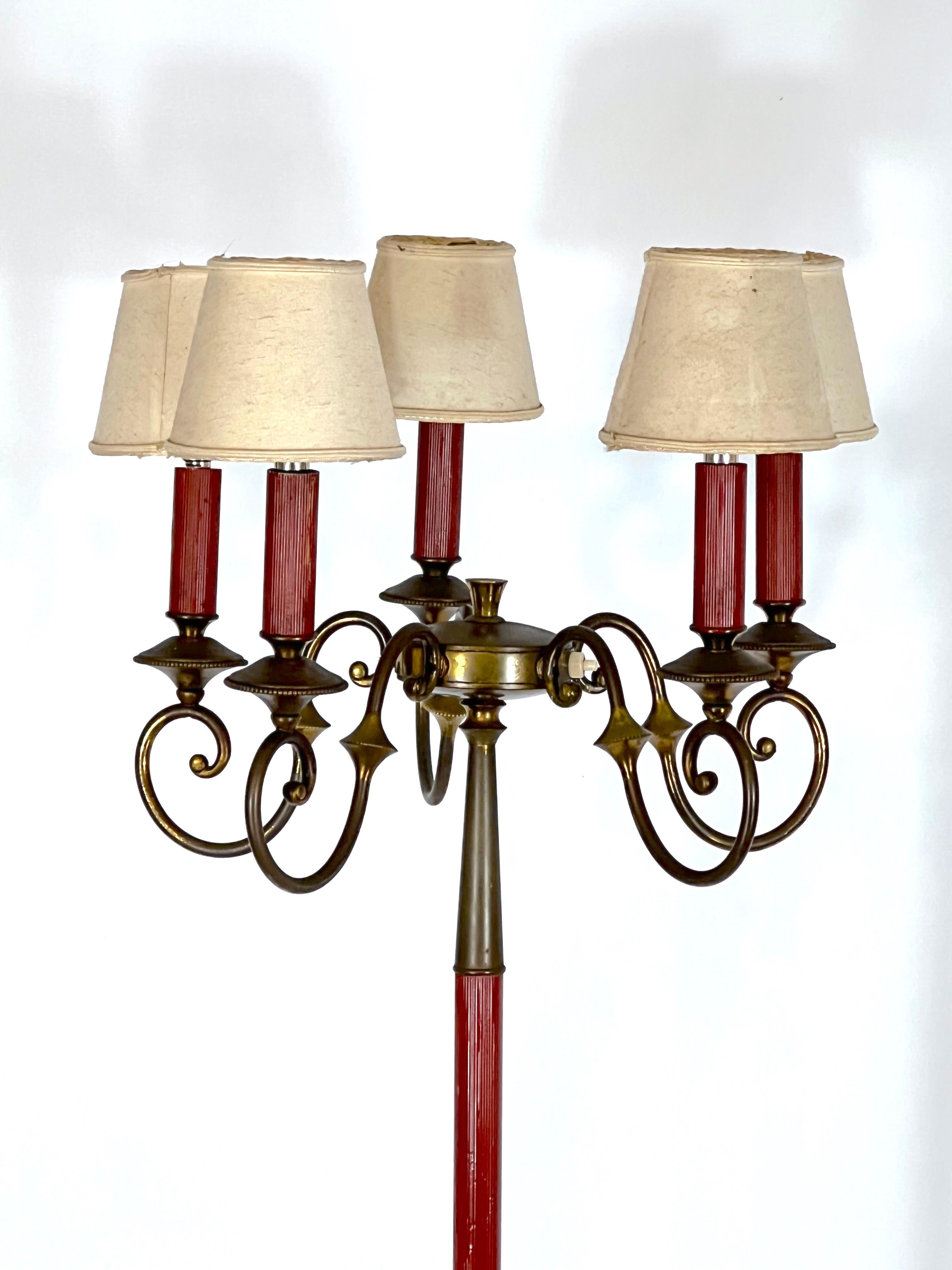 Metal Arredoluce Monza, Brass Floor Lamp from 50s For Sale
