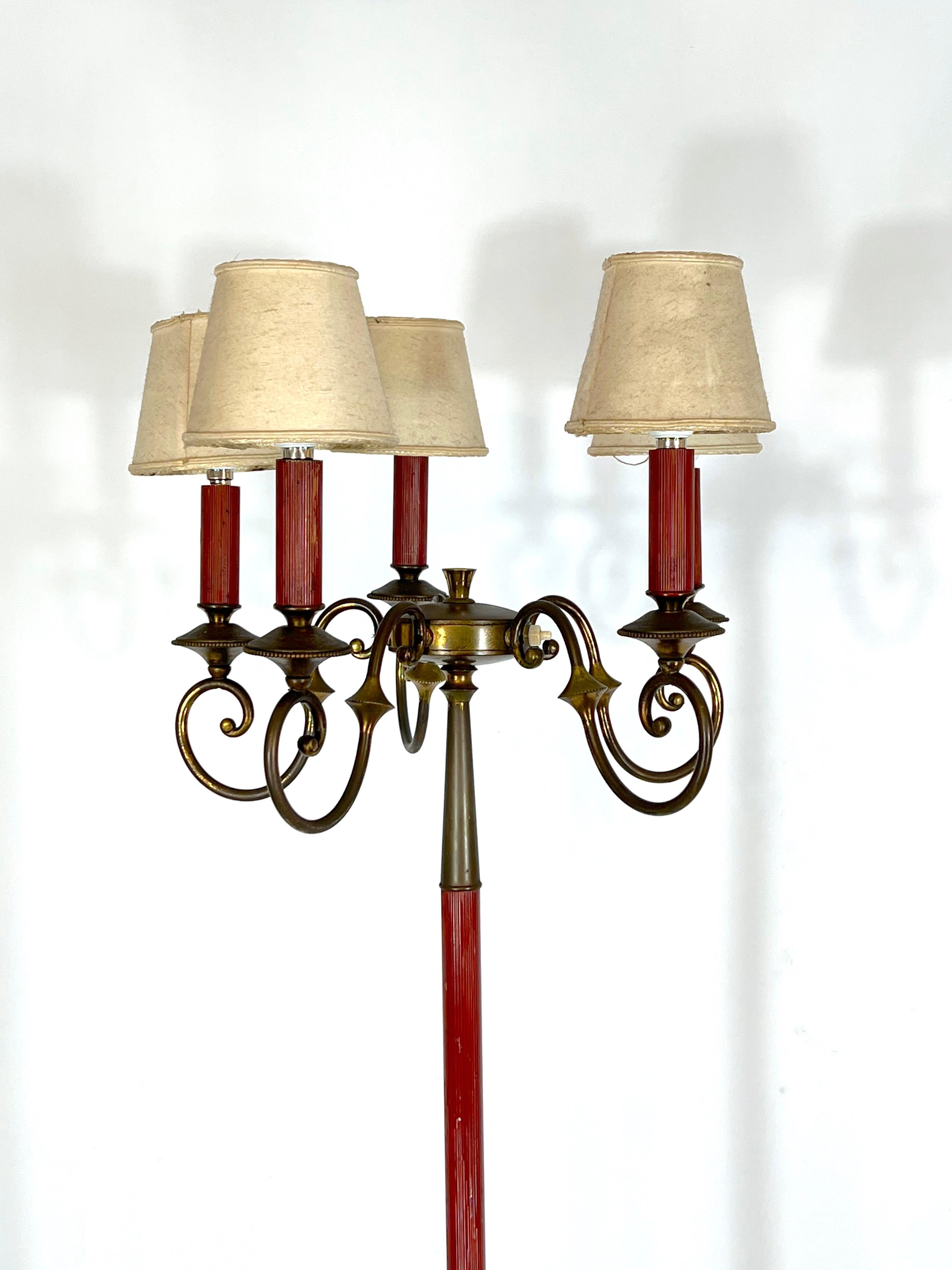 Arredoluce Monza, Brass Floor Lamp from 50s For Sale 1