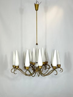 Arredoluce Monza, Large Mid-Century 18 Lights Chandelier from 50s