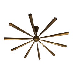 Arredoluce Monza Large Midcentury Brass Sputnik Chandelier, 1950s