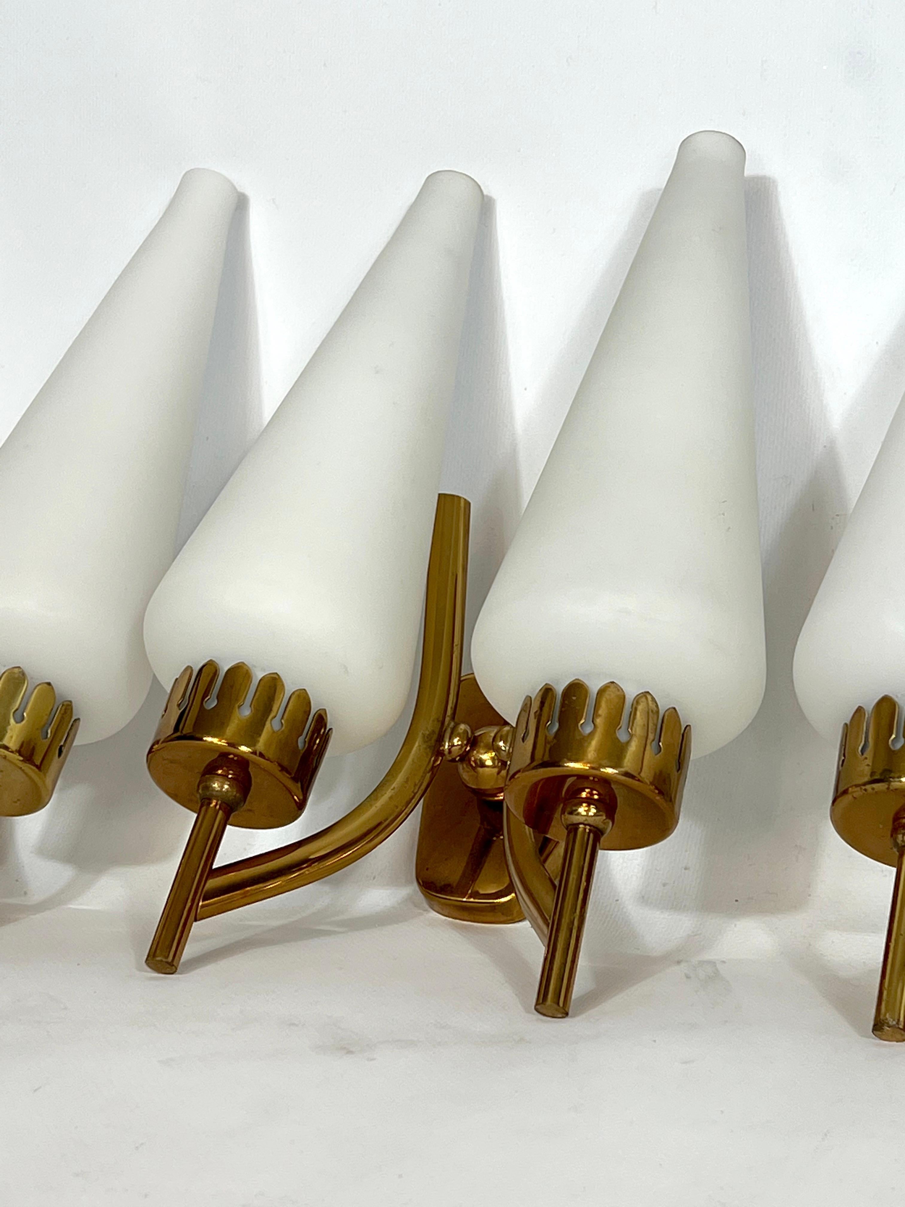 Arredoluce Monza Style, Mid-Century Italian Set of Five Sconces from 50s For Sale 5