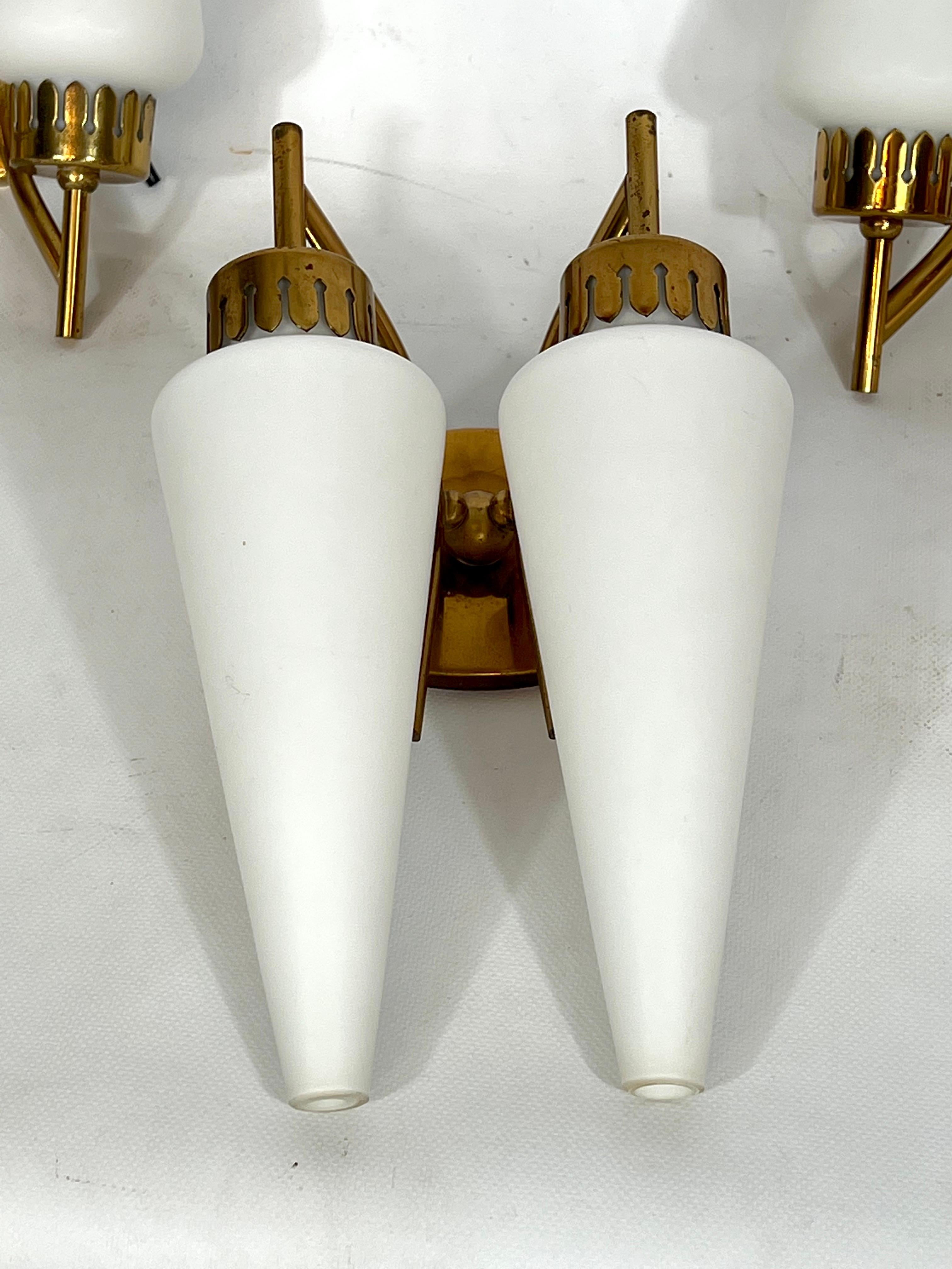 Arredoluce Monza Style, Mid-Century Italian Set of Five Sconces from 50s For Sale 6