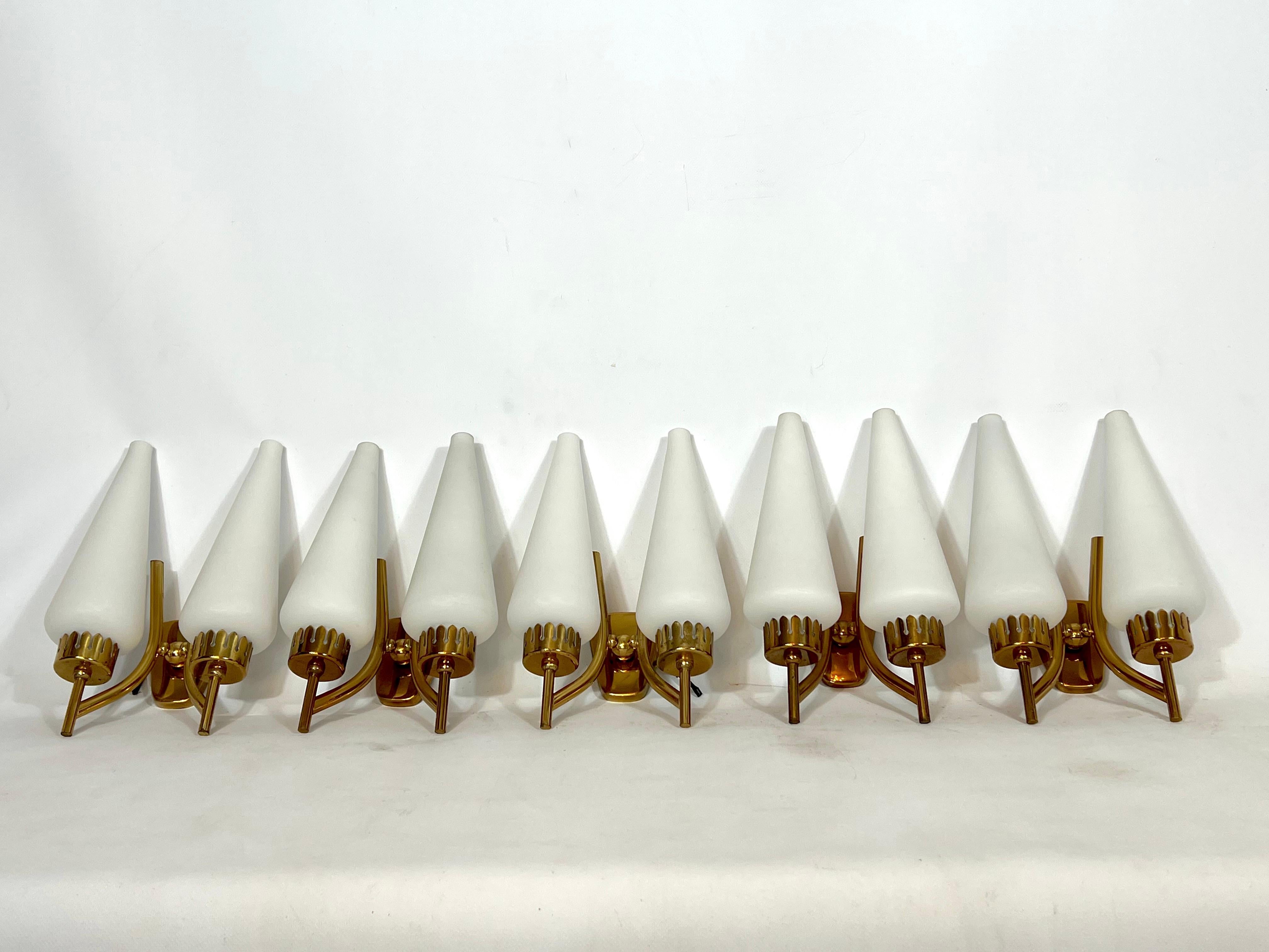 Mid-Century Modern Arredoluce Monza Style, Mid-Century Italian Set of Five Sconces from 50s For Sale