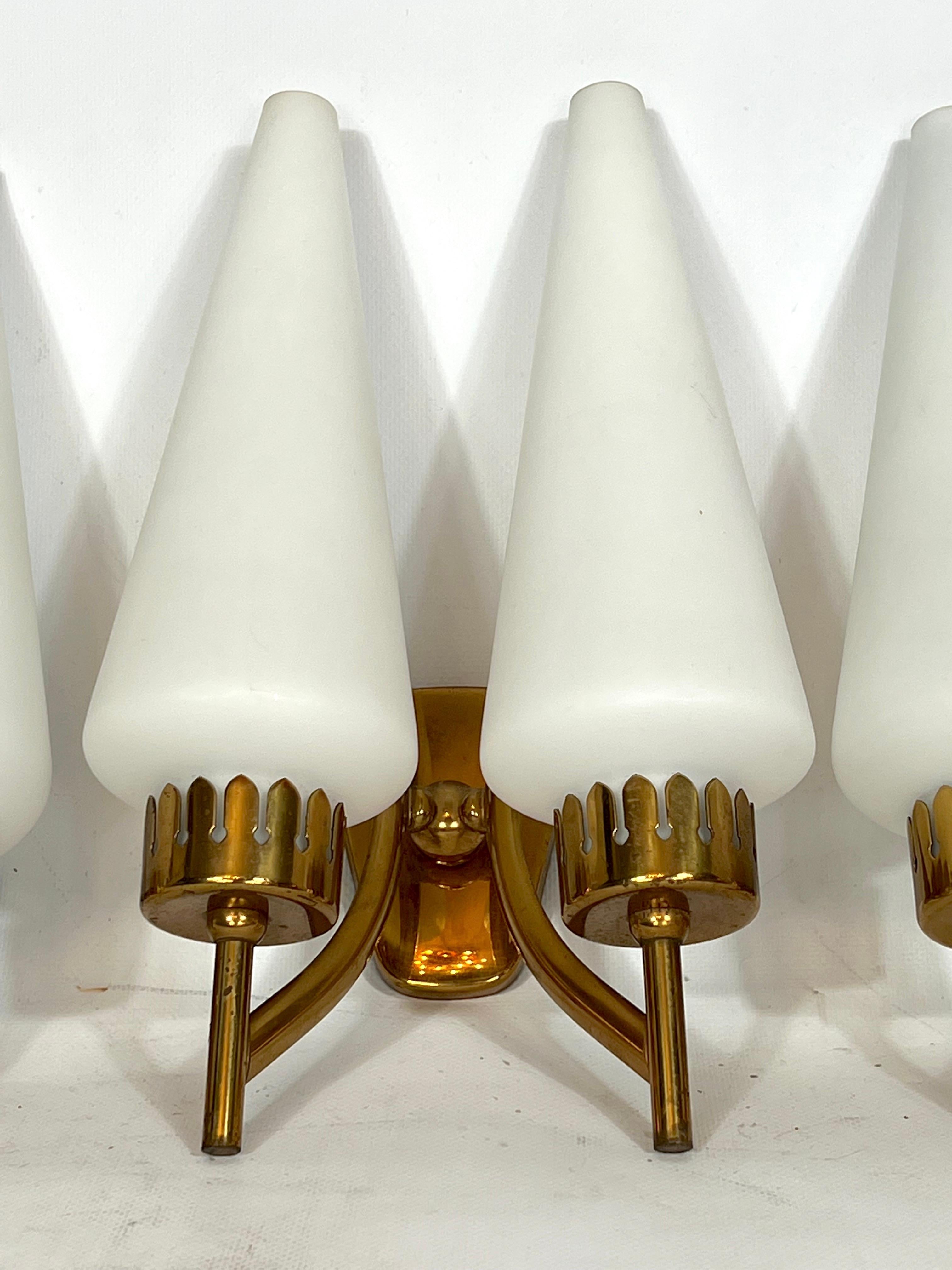 Arredoluce Monza Style, Mid-Century Italian Set of Five Sconces from 50s For Sale 2
