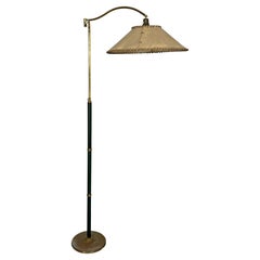 Arredoluce Monza, Antique Brass and Leather Floor Lamp, 40s