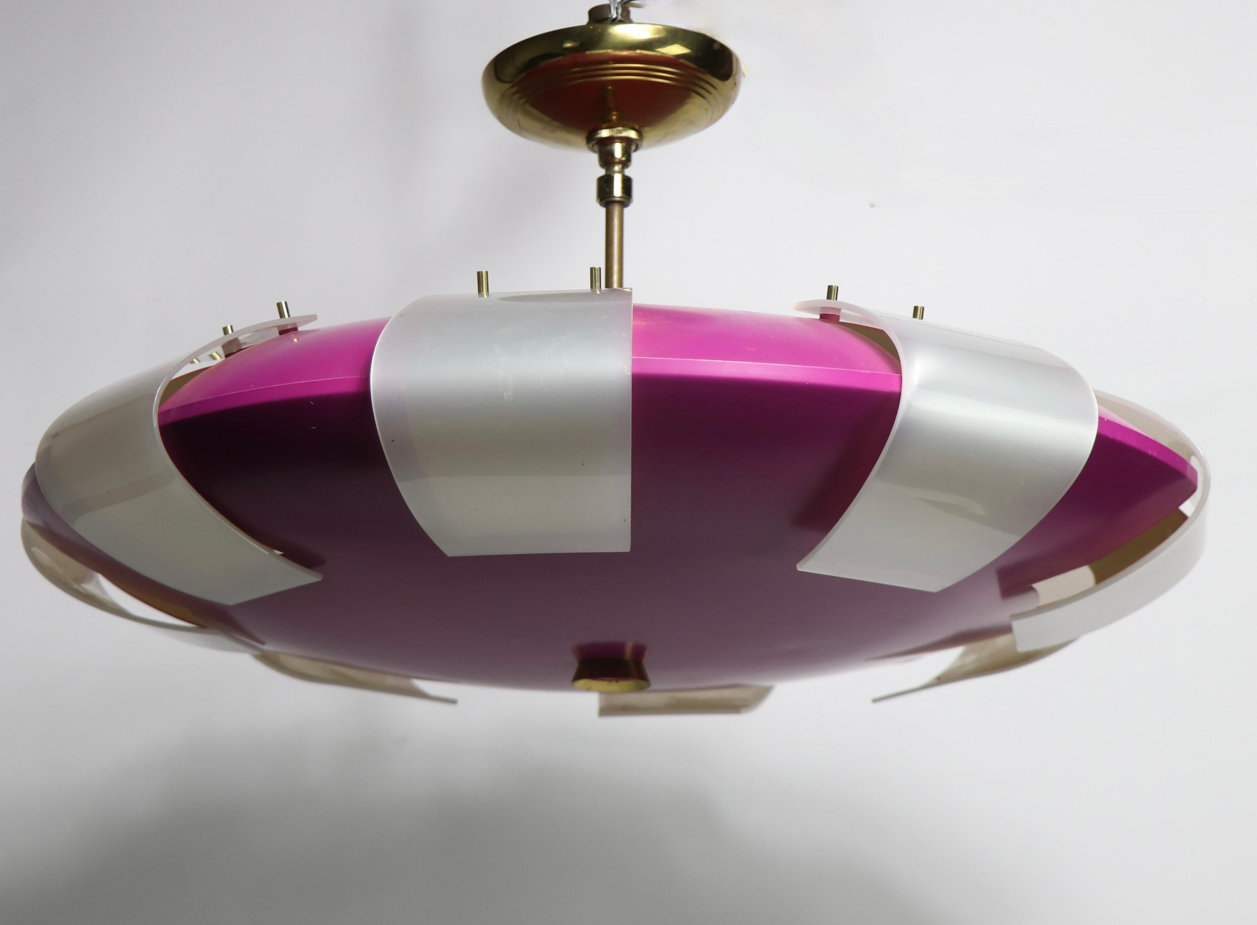 Arredoluce Saucer Chandelier Made in Italy possibly by Angelo Lelli For Sale 3