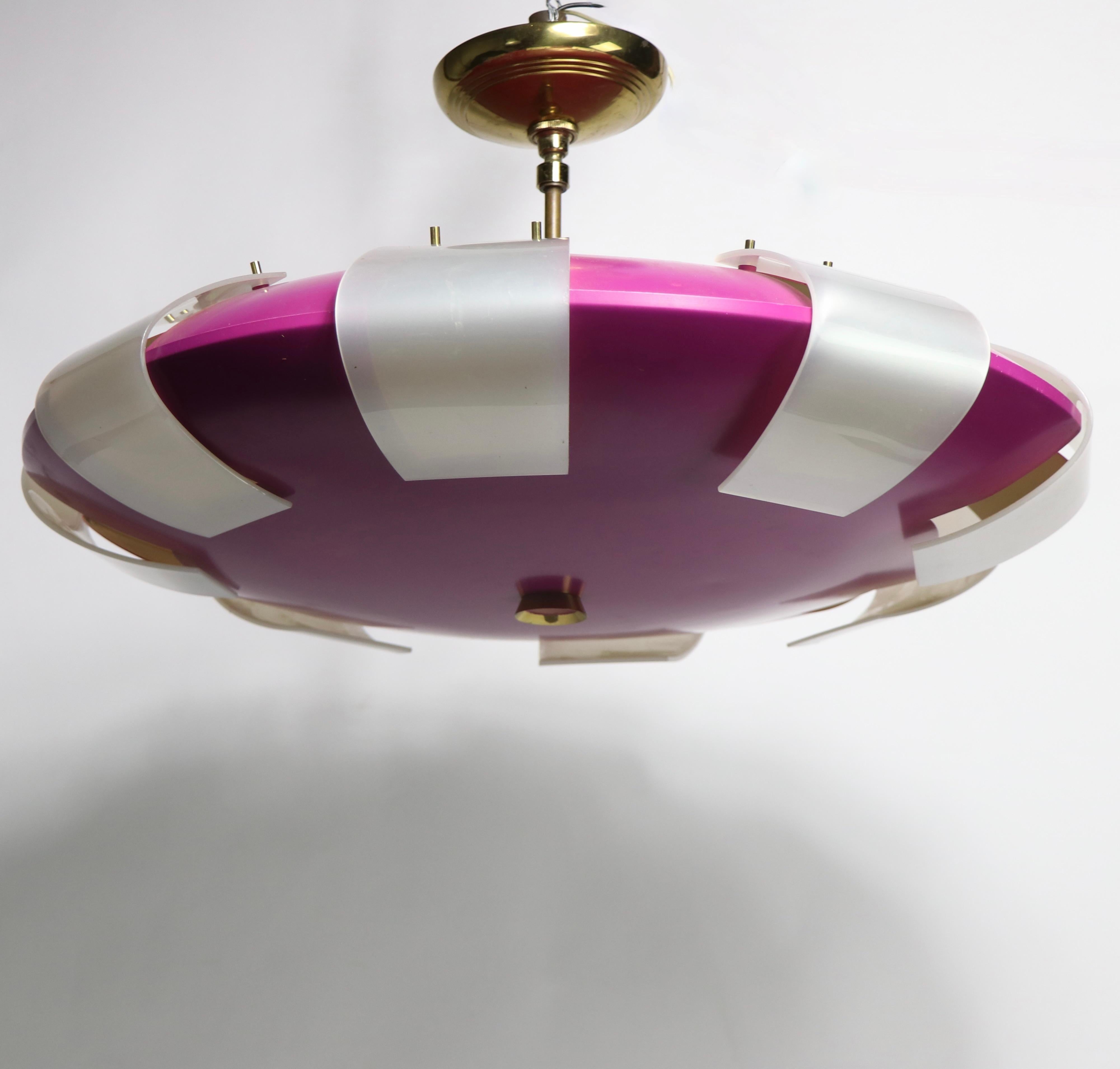 Arredoluce Saucer Chandelier Made in Italy possibly by Angelo Lelli For Sale 4