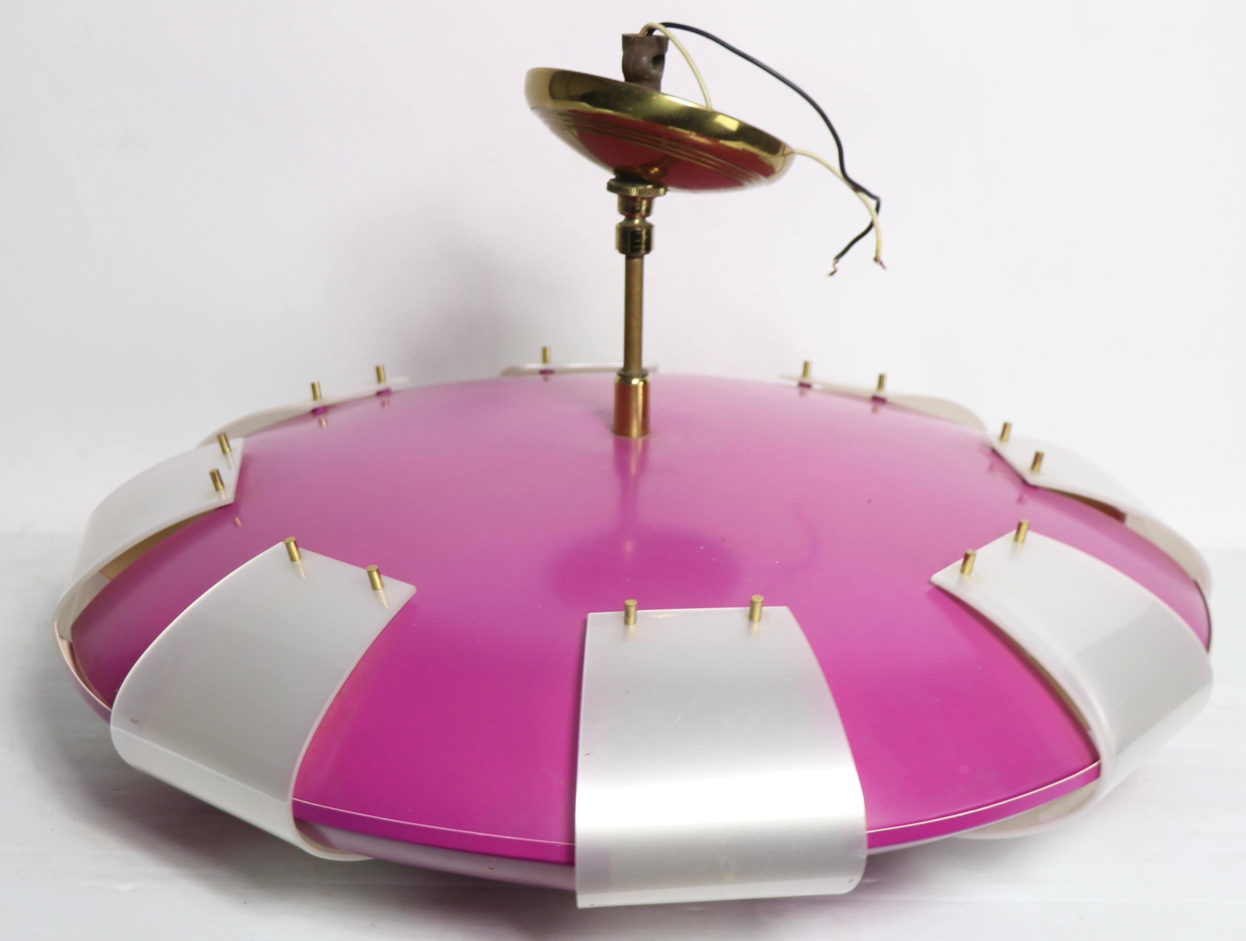 20th Century Arredoluce Saucer Chandelier Made in Italy possibly by Angelo Lelli For Sale