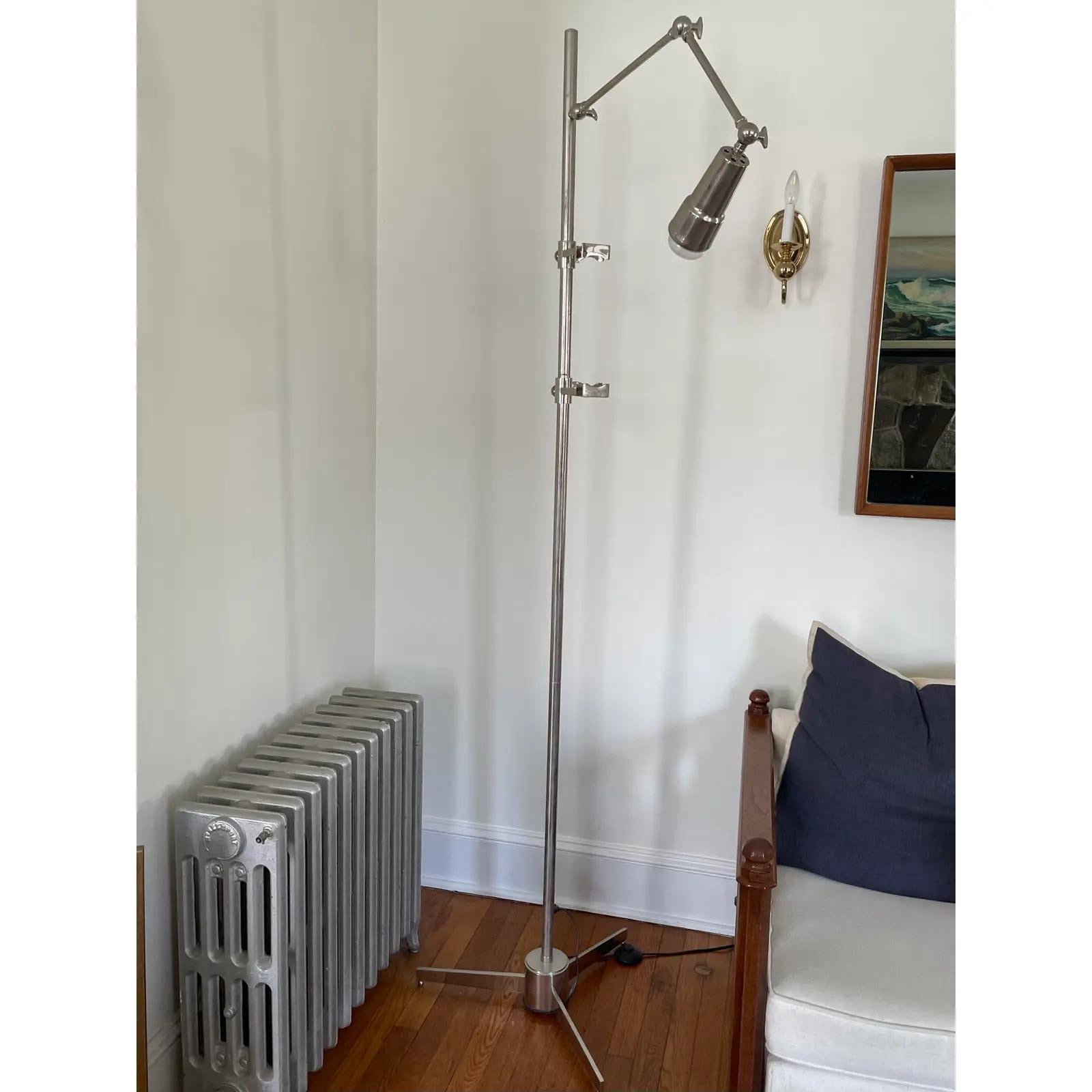 20th Century Arredoluce Style Chrome Easel Lamp For Sale