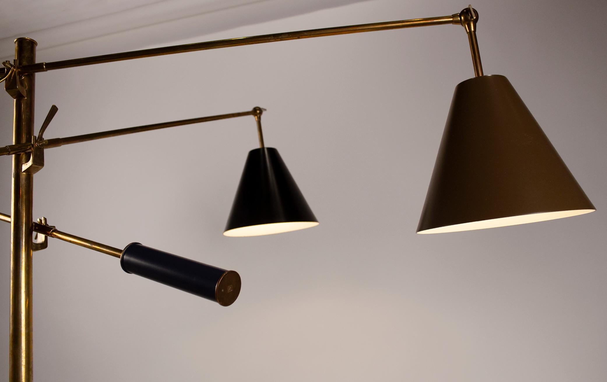 Arredoluce Triennale Brass Floor Lamp Designed by Angelo Lelii Model 12128 5